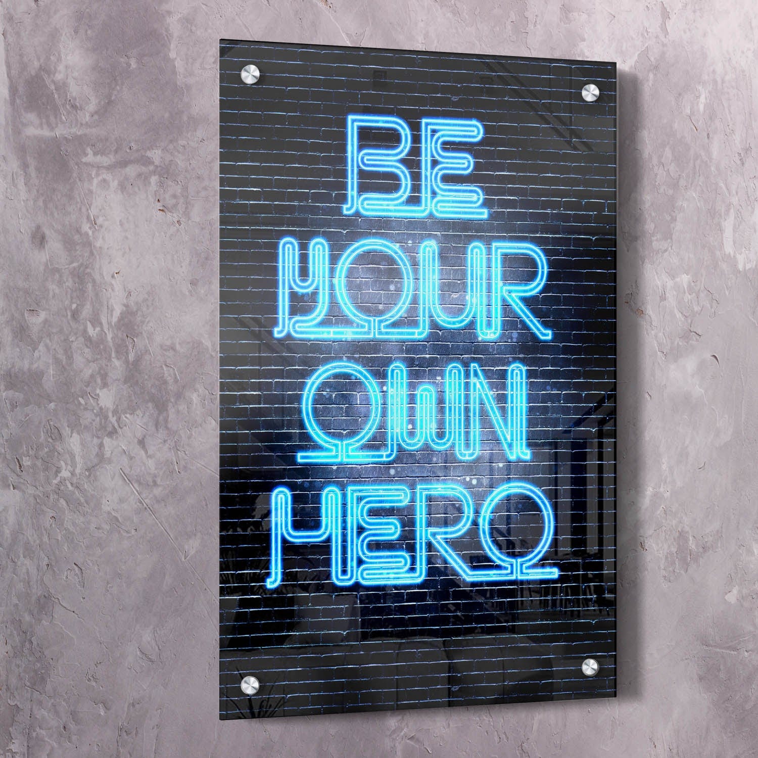 Be Your Own Hero Wall Art | Inspirational Wall Art Motivational Wall Art Quotes Office Art | ImpaktMaker Exclusive Canvas Art Portrait