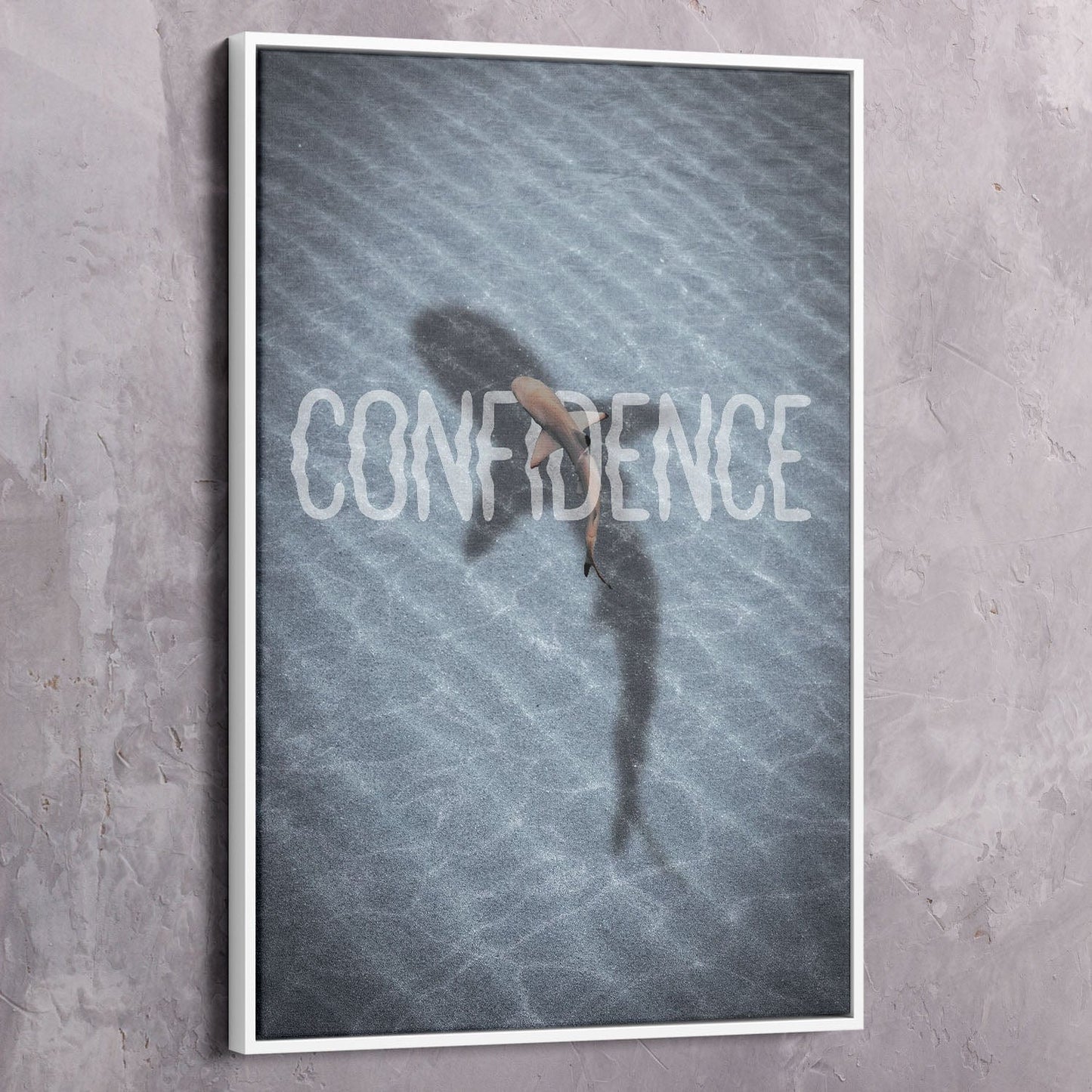 Confidence Shark Shadow Wall Art | Inspirational Wall Art Motivational Wall Art Quotes Office Art | ImpaktMaker Exclusive Canvas Art Portrait