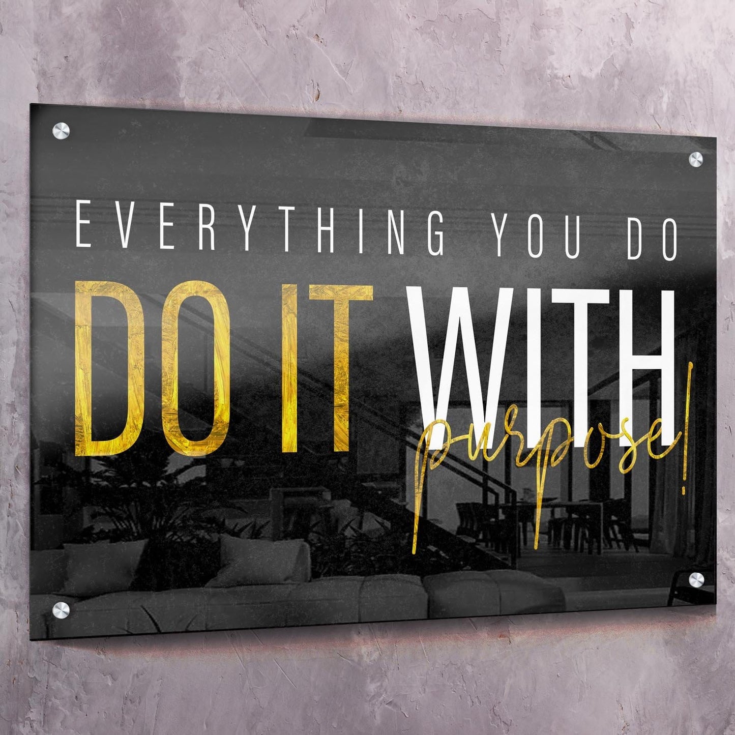 Do it with Purpose Wall Art | Inspirational Wall Art Motivational Wall Art Quotes Office Art | ImpaktMaker Exclusive Canvas Art Landscape