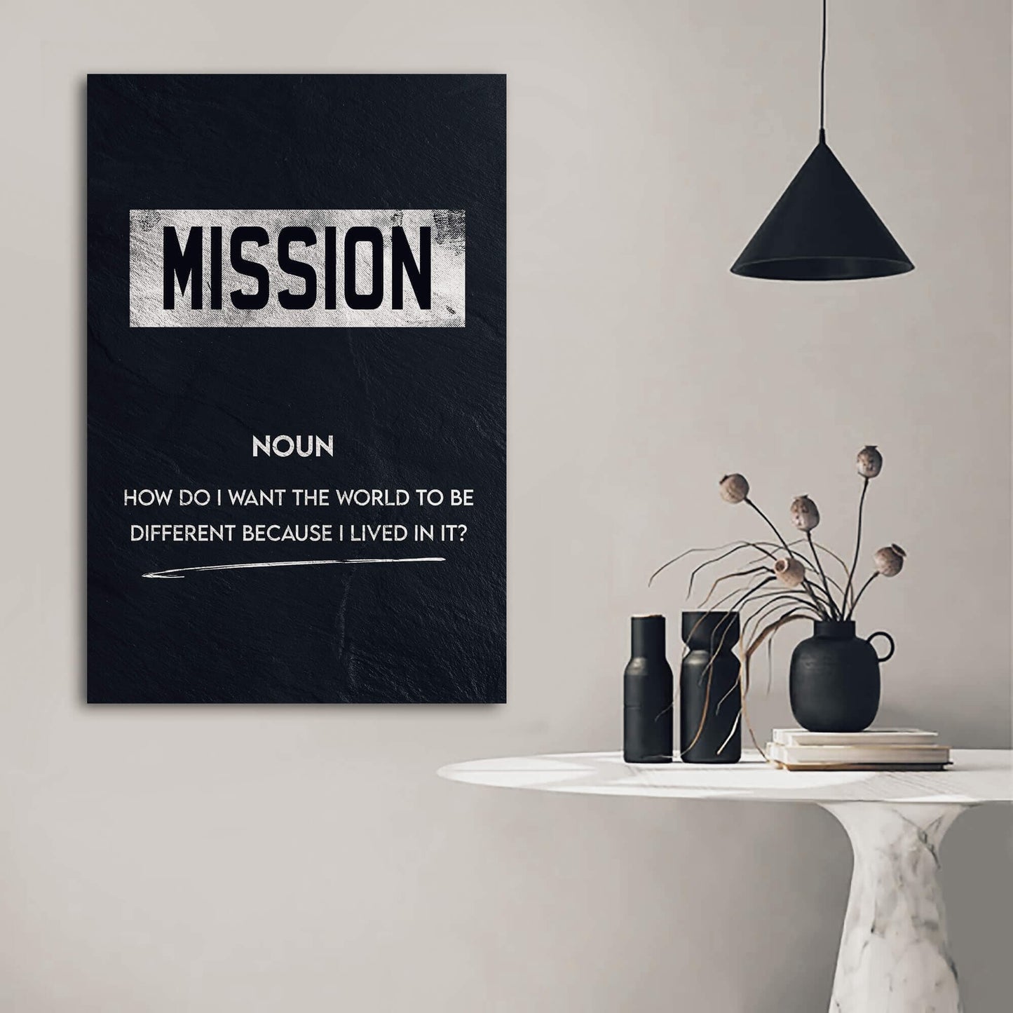 Mission Meaning Wall Art | Inspirational Wall Art Motivational Wall Art Quotes Office Art | ImpaktMaker Exclusive Canvas Art Portrait