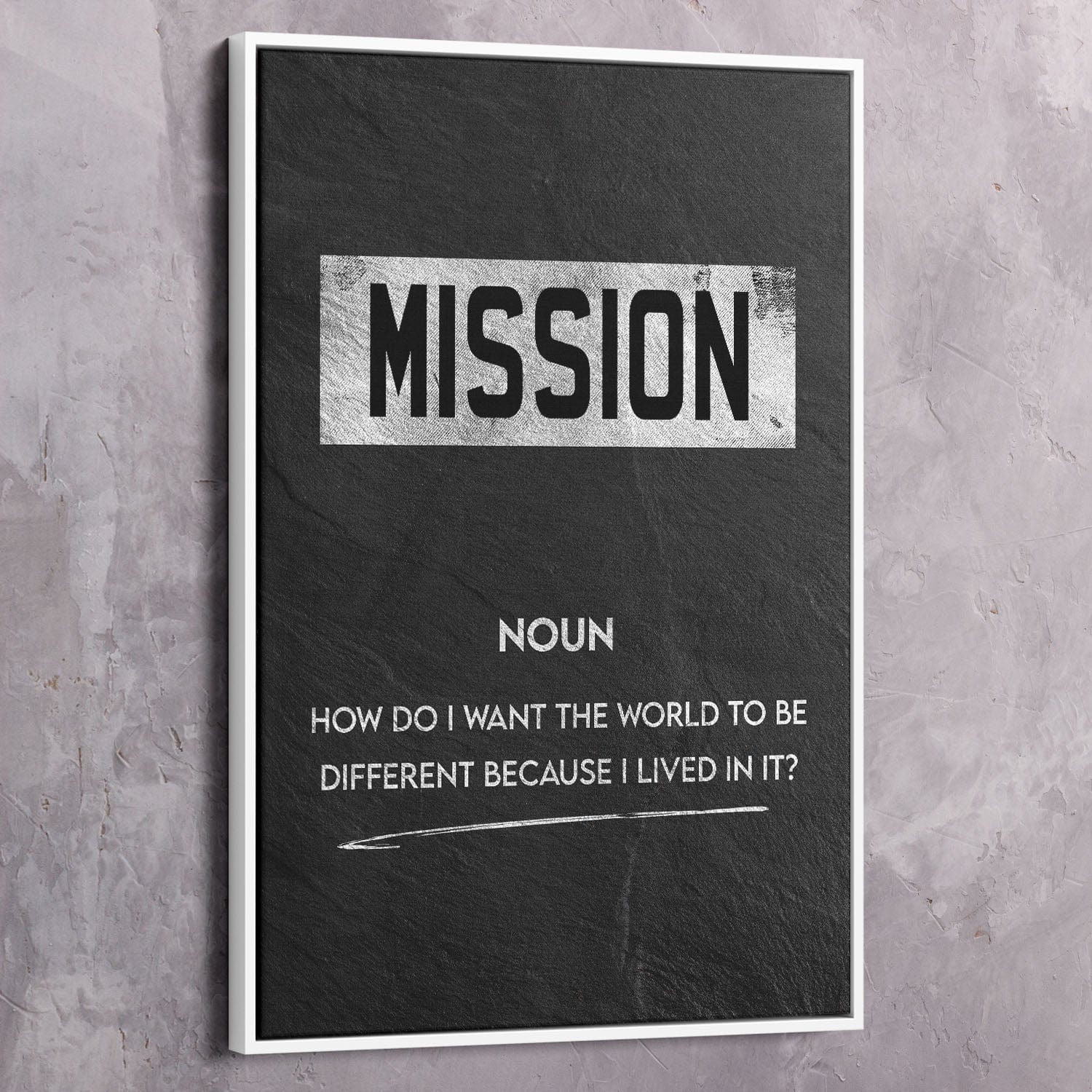 Mission Meaning Wall Art | Inspirational Wall Art Motivational Wall Art Quotes Office Art | ImpaktMaker Exclusive Canvas Art Portrait