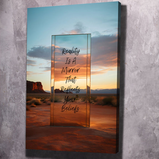 Reality Is A Mirror Wall Art | Inspirational Wall Art Motivational Wall Art Quotes Office Art | ImpaktMaker Exclusive Canvas Art Portrait