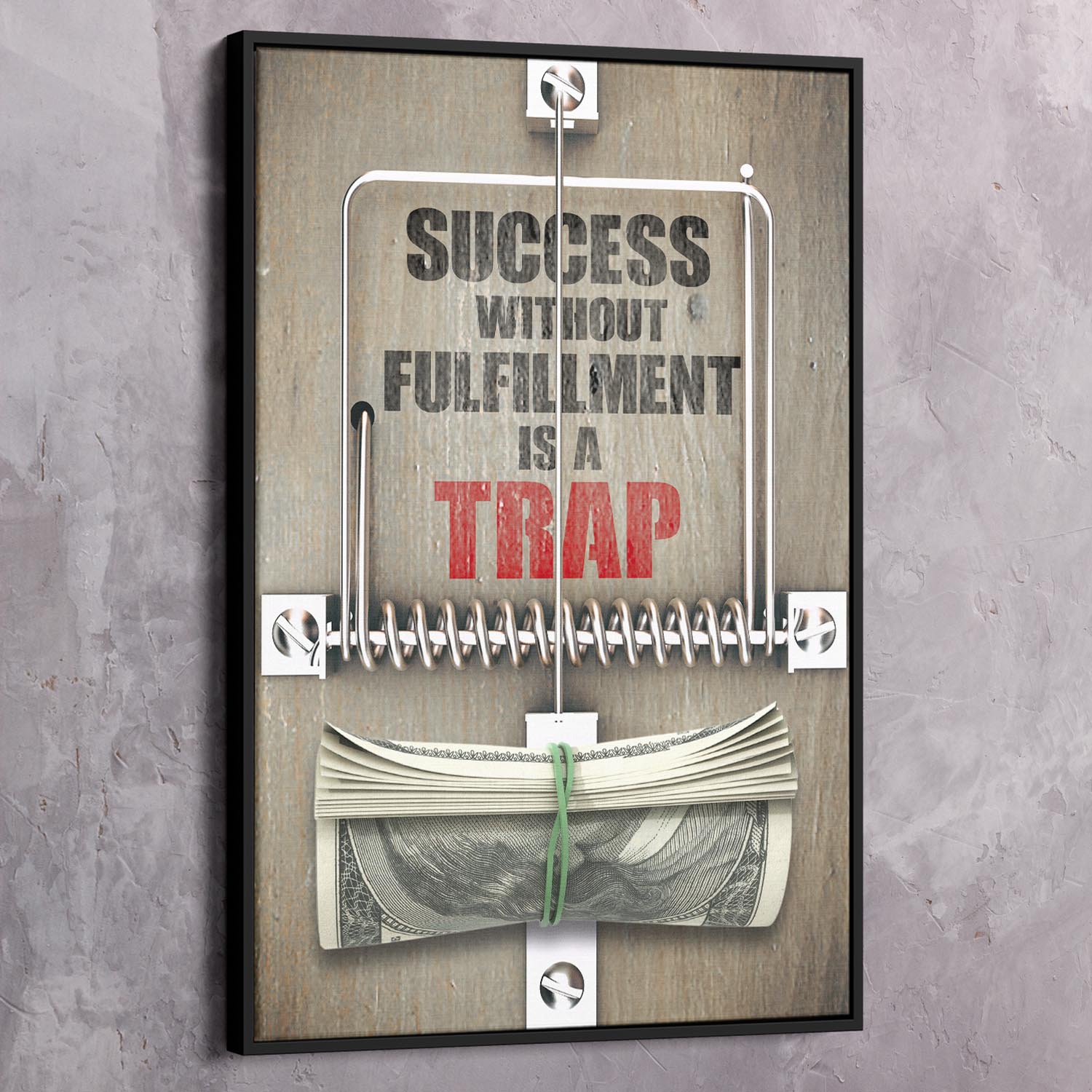 Success Trap Wall Art | Inspirational Wall Art Motivational Wall Art Quotes Office Art | ImpaktMaker Exclusive Canvas Art Portrait