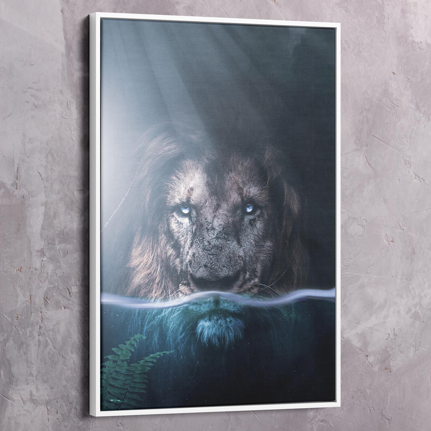 Underwater Lion Wall Art | Inspirational Wall Art Motivational Wall Art Quotes Office Art | ImpaktMaker Exclusive Canvas Art Portrait