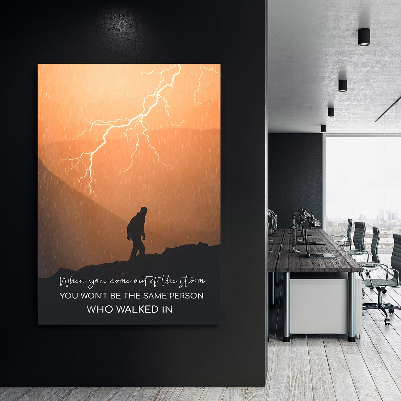 When You Come Out of The Storm Wall Art | Inspirational Wall Art Motivational Wall Art Quotes Office Art | ImpaktMaker Exclusive Canvas Art Portrait