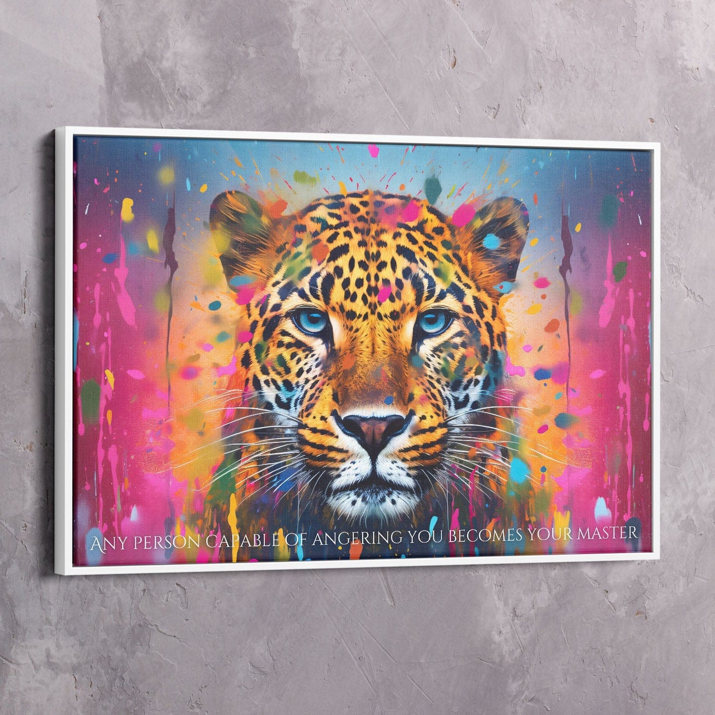 Abstract Leopard - Any Person Capable of Angering You Epictetus Quote Wall Art | Inspirational Wall Art Motivational Wall Art Quotes Office Art | ImpaktMaker Exclusive Canvas Art Landscape