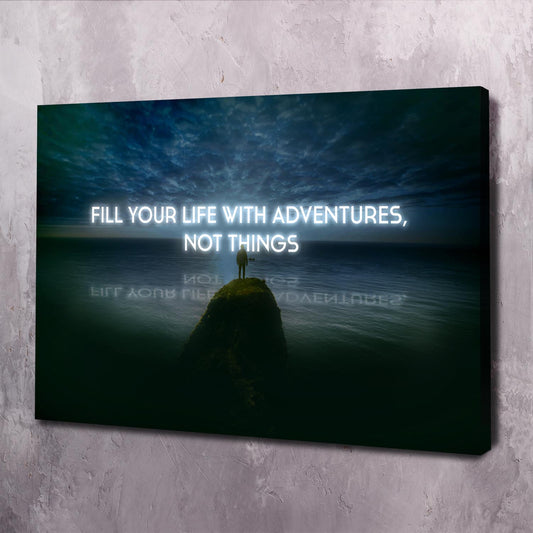 Adventures, Not Things Wall Art | Inspirational Wall Art Motivational Wall Art Quotes Office Art | ImpaktMaker Exclusive Canvas Art Landscape