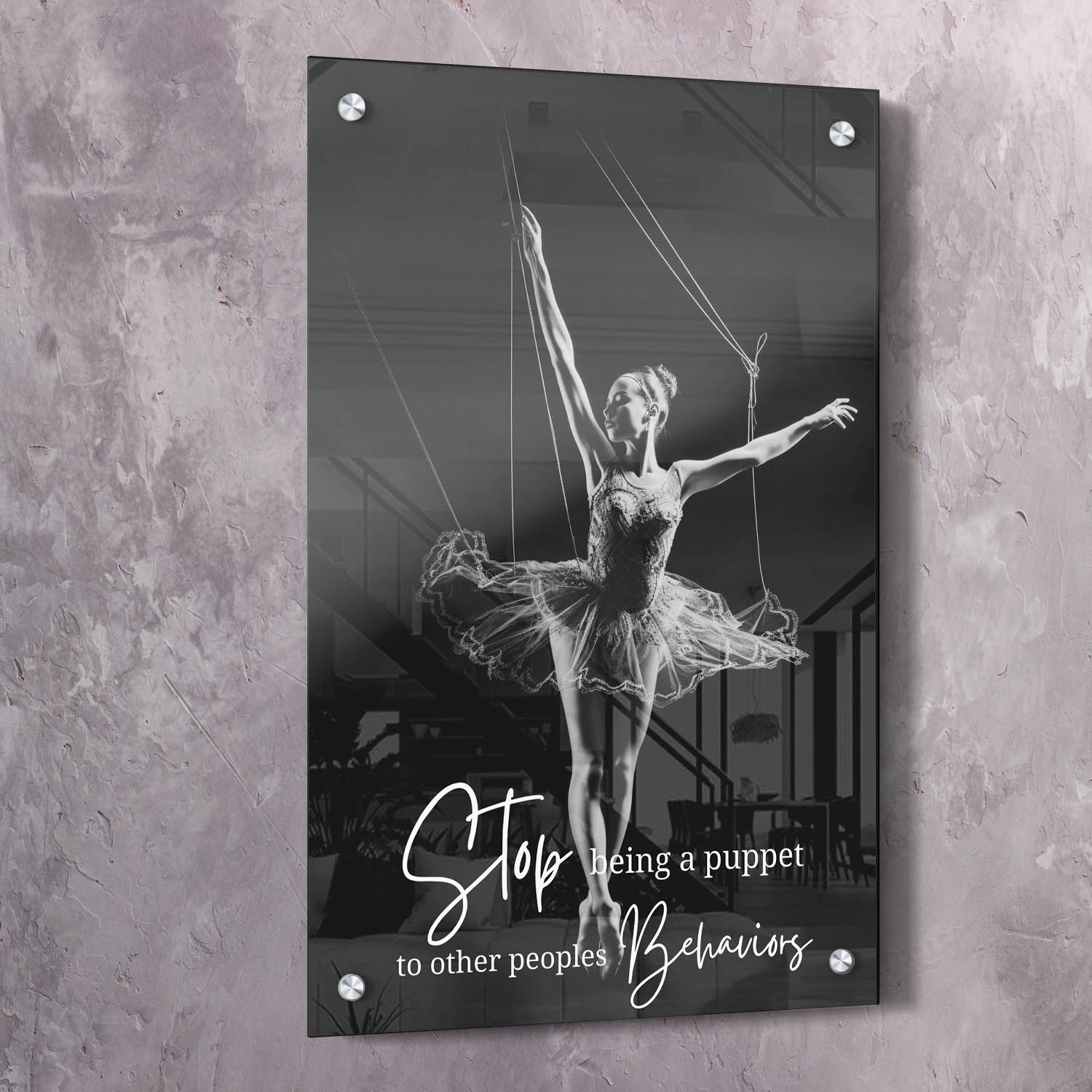 Ballet Puppet - Stop being a puppet to other Wall Art | Inspirational Wall Art Motivational Wall Art Quotes Office Art | ImpaktMaker Exclusive Canvas Art Portrait