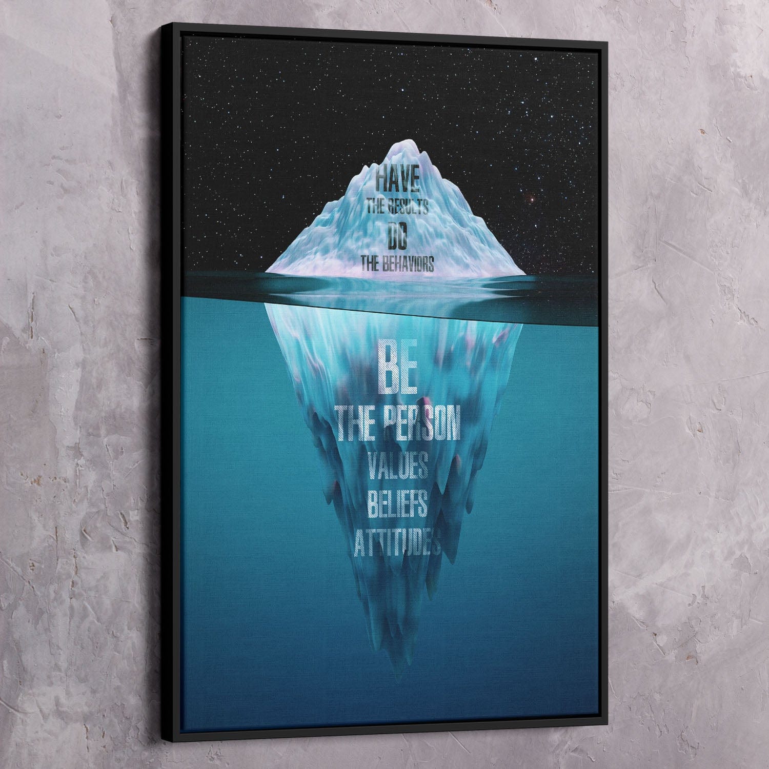 Be Do Have Iceberg Wall Art | Inspirational Wall Art Motivational Wall Art Quotes Office Art | ImpaktMaker Exclusive Canvas Art Portrait