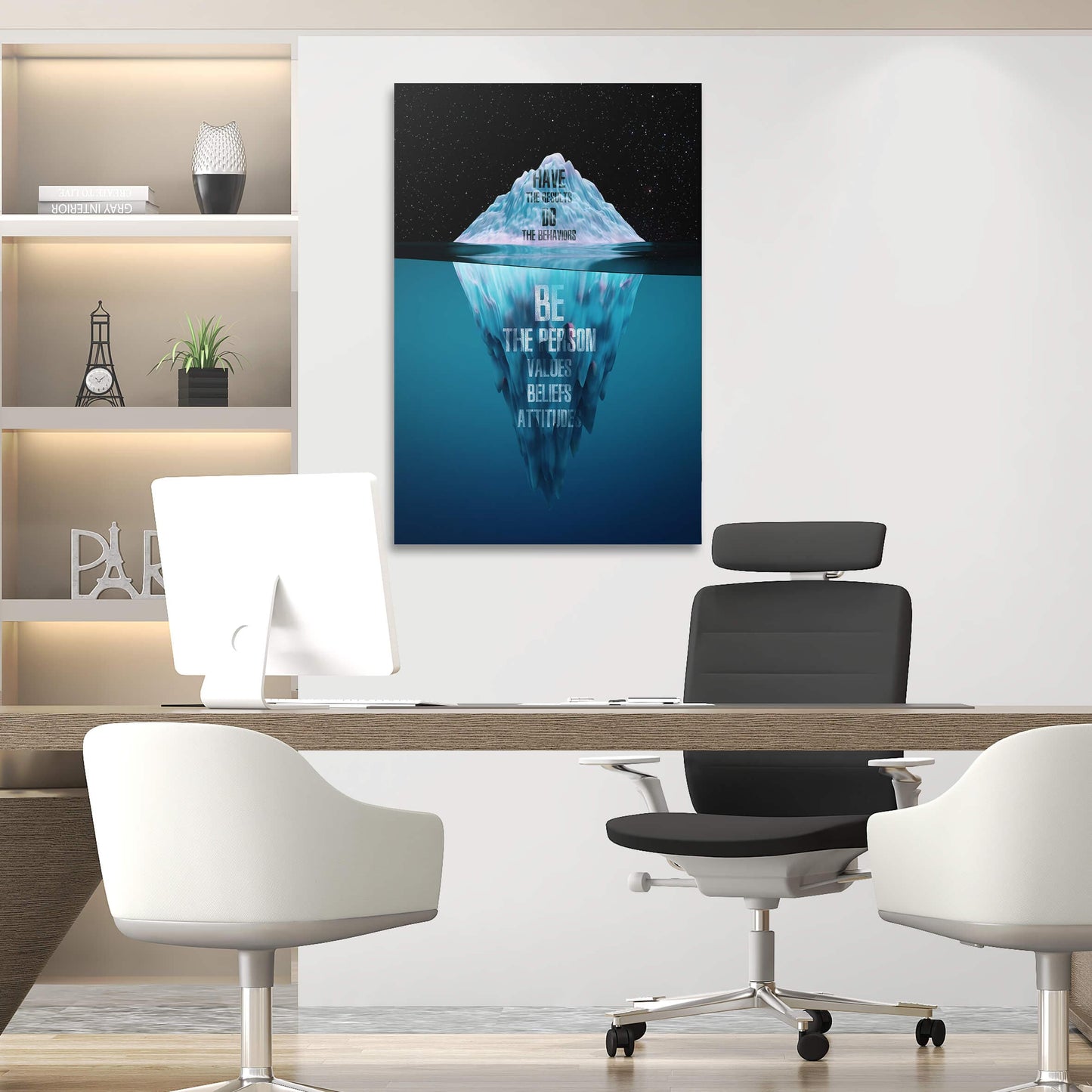 Be Do Have Iceberg Wall Art | Inspirational Wall Art Motivational Wall Art Quotes Office Art | ImpaktMaker Exclusive Canvas Art Portrait