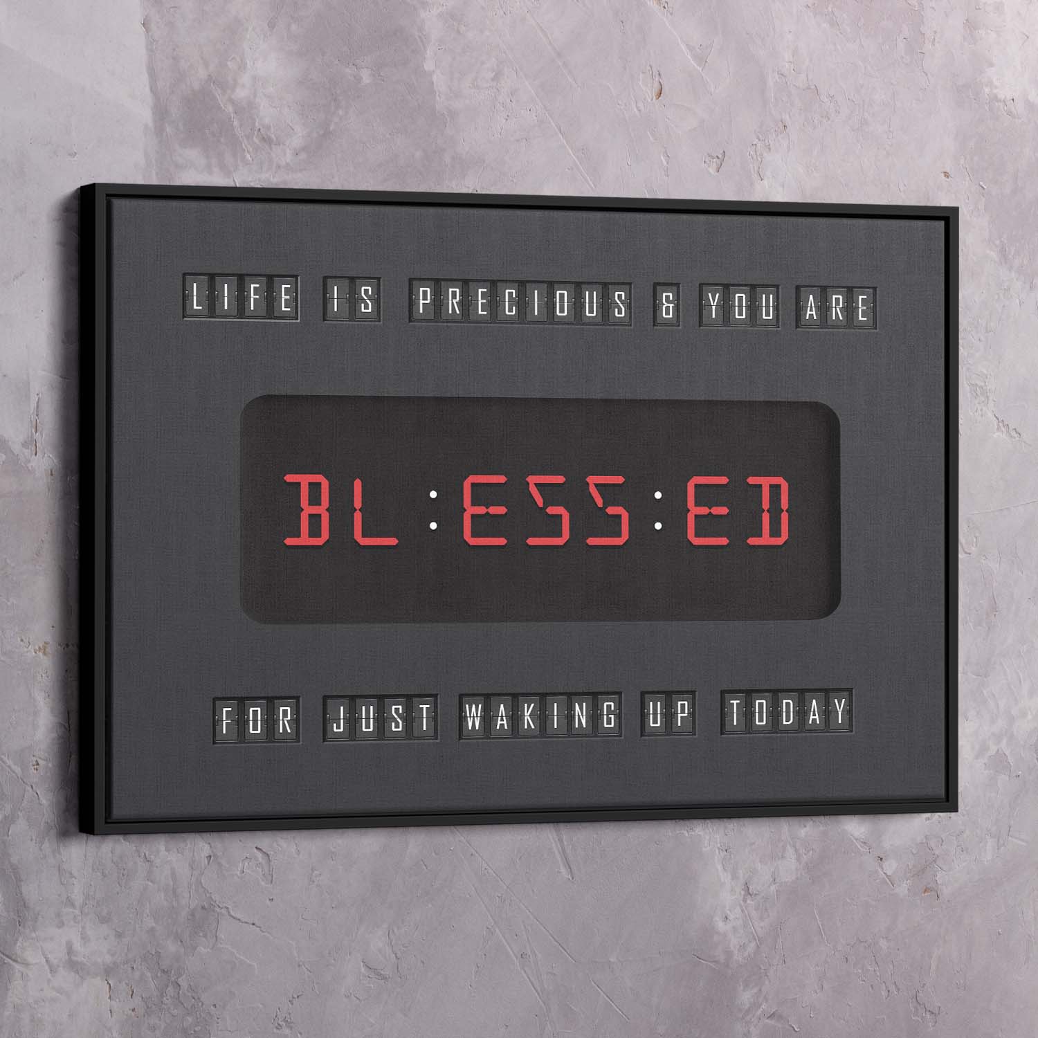 Blessed for Waking Up Today Clock Wall Art | Inspirational Wall Art Motivational Wall Art Quotes Office Art | ImpaktMaker Exclusive Canvas Art Landscape