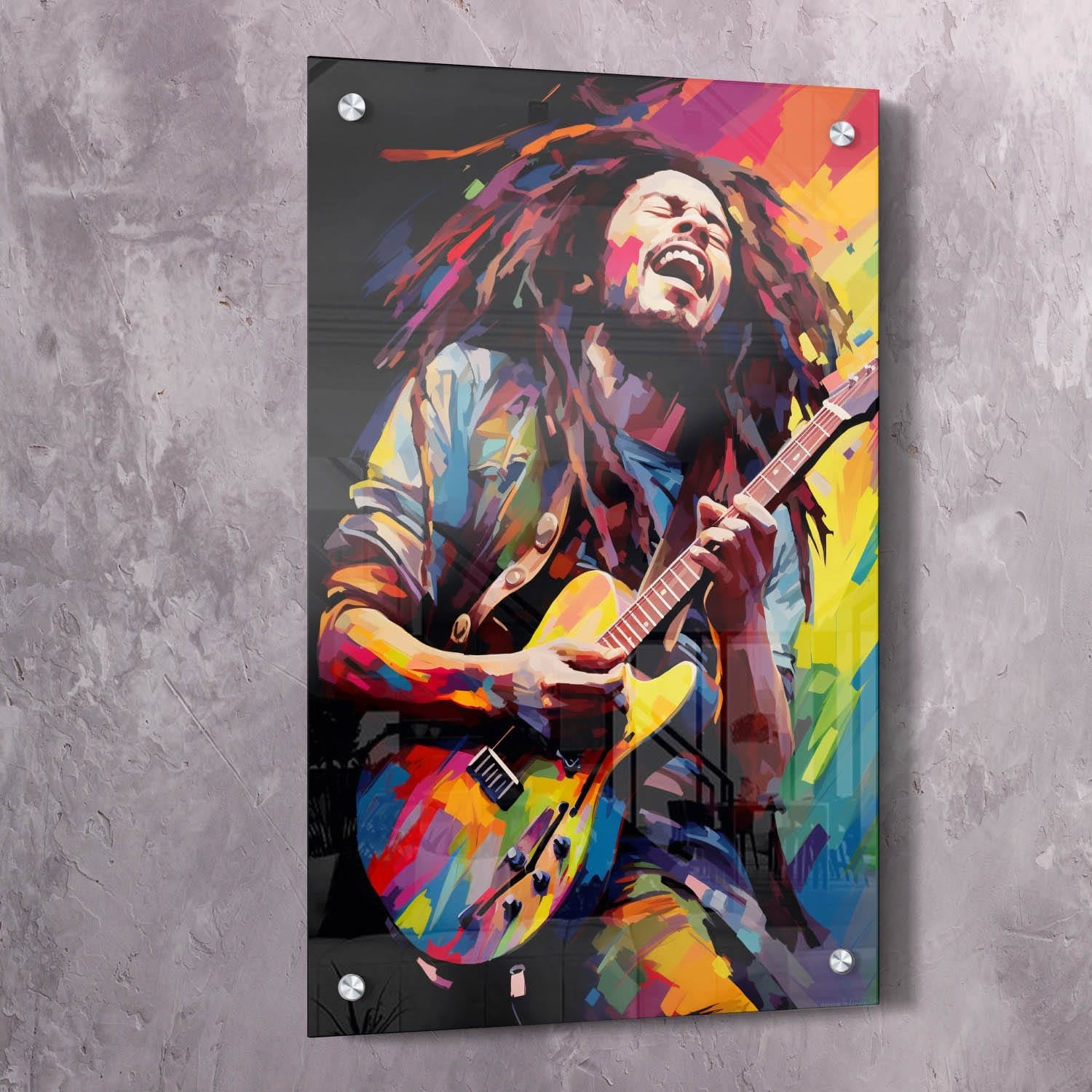 Bob Marley Painting - Possessions Don’t Make You Rich Quote Wall Art | Inspirational Wall Art Motivational Wall Art Quotes Office Art | ImpaktMaker Exclusive Canvas Art Portrait