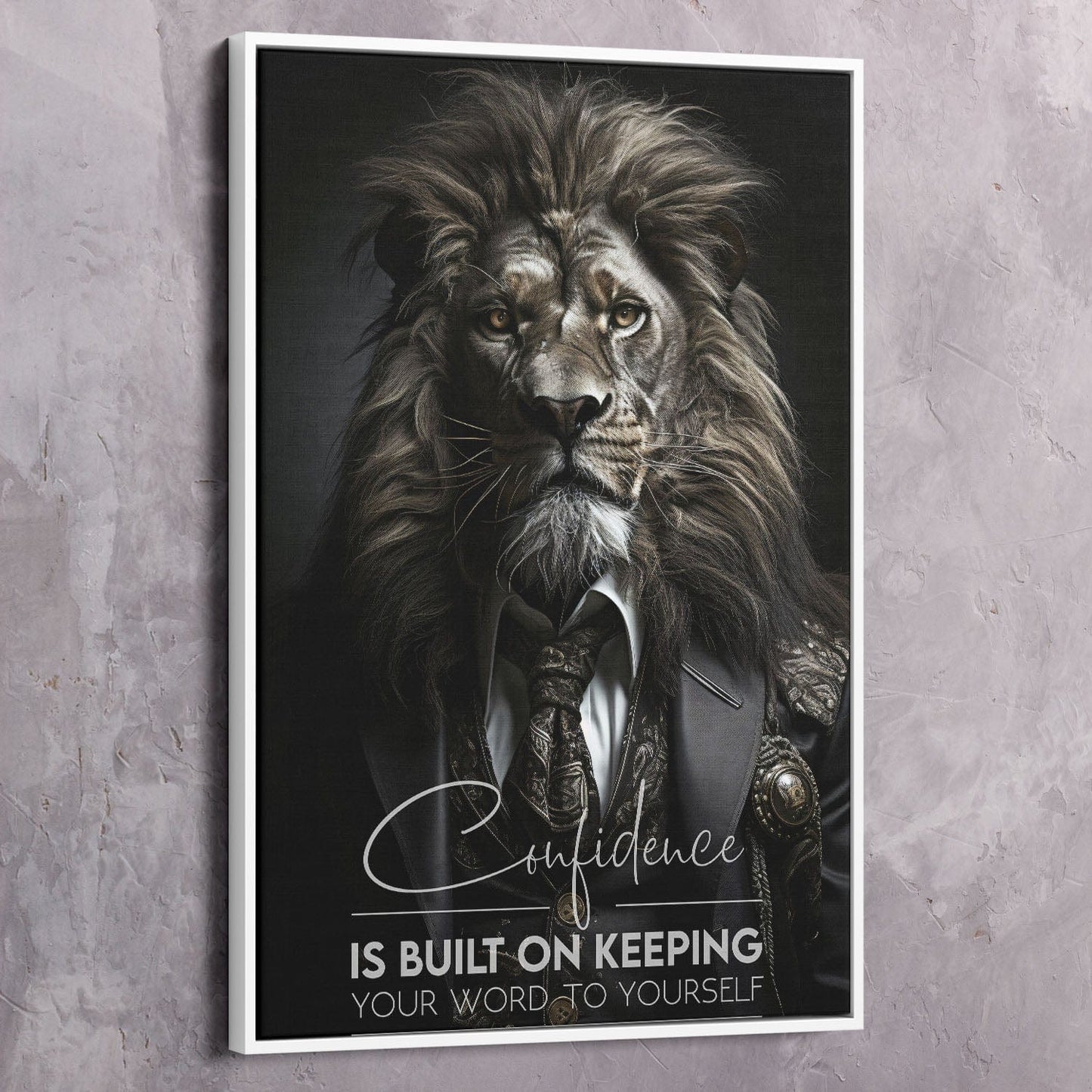 Confidence is Built on Keeping Your Word to Yourself Wall Art | Inspirational Wall Art Motivational Wall Art Quotes Office Art | ImpaktMaker Exclusive Canvas Art Portrait