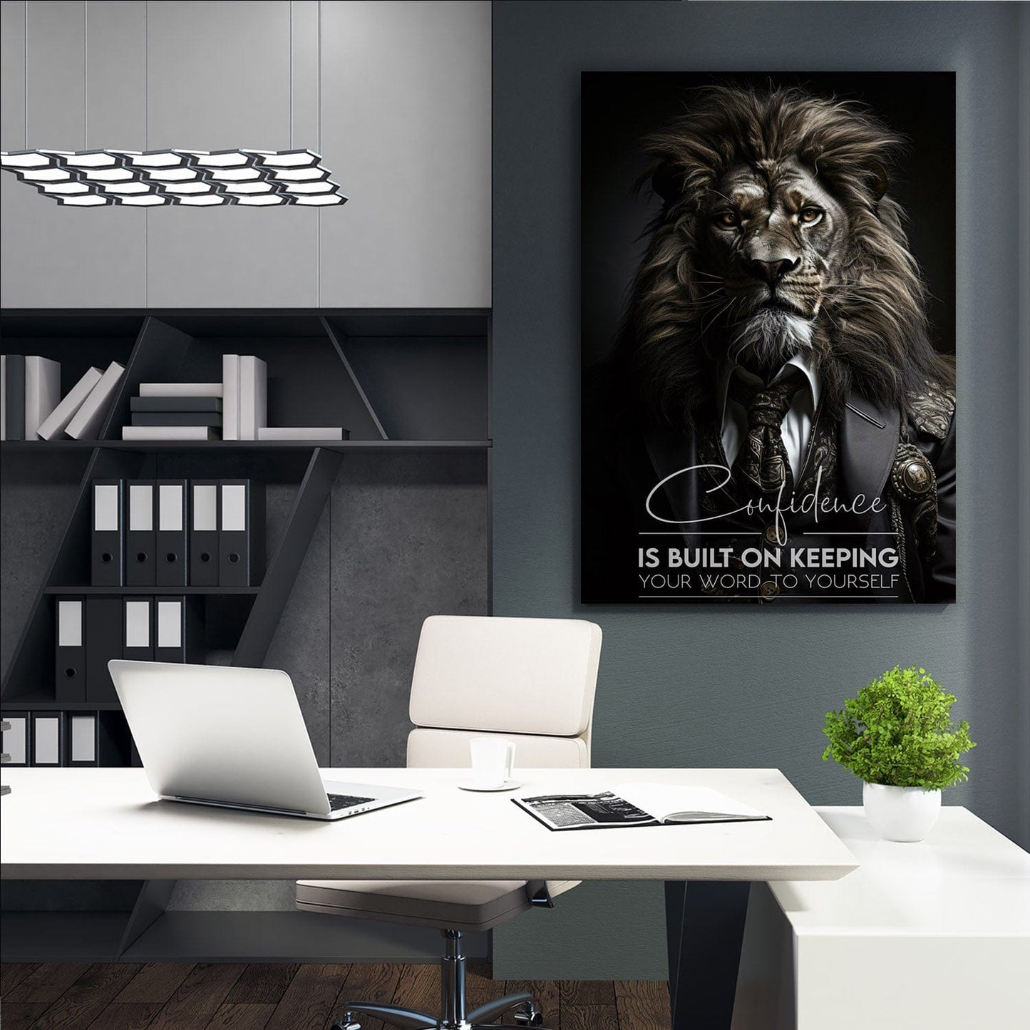 Confidence is Built on Keeping Your Word to Yourself Wall Art | Inspirational Wall Art Motivational Wall Art Quotes Office Art | ImpaktMaker Exclusive Canvas Art Portrait