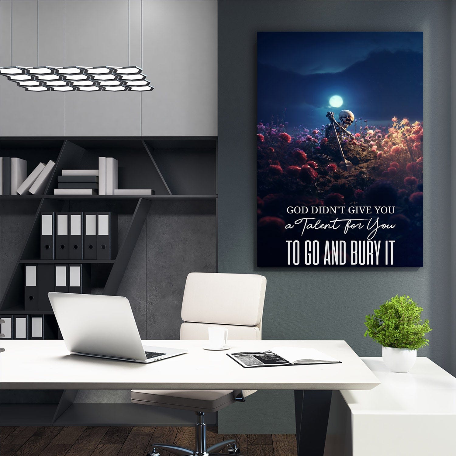 Don't Bury Your Talent Wall Art | Inspirational Wall Art Motivational Wall Art Quotes Office Art | ImpaktMaker Exclusive Canvas Art Portrait