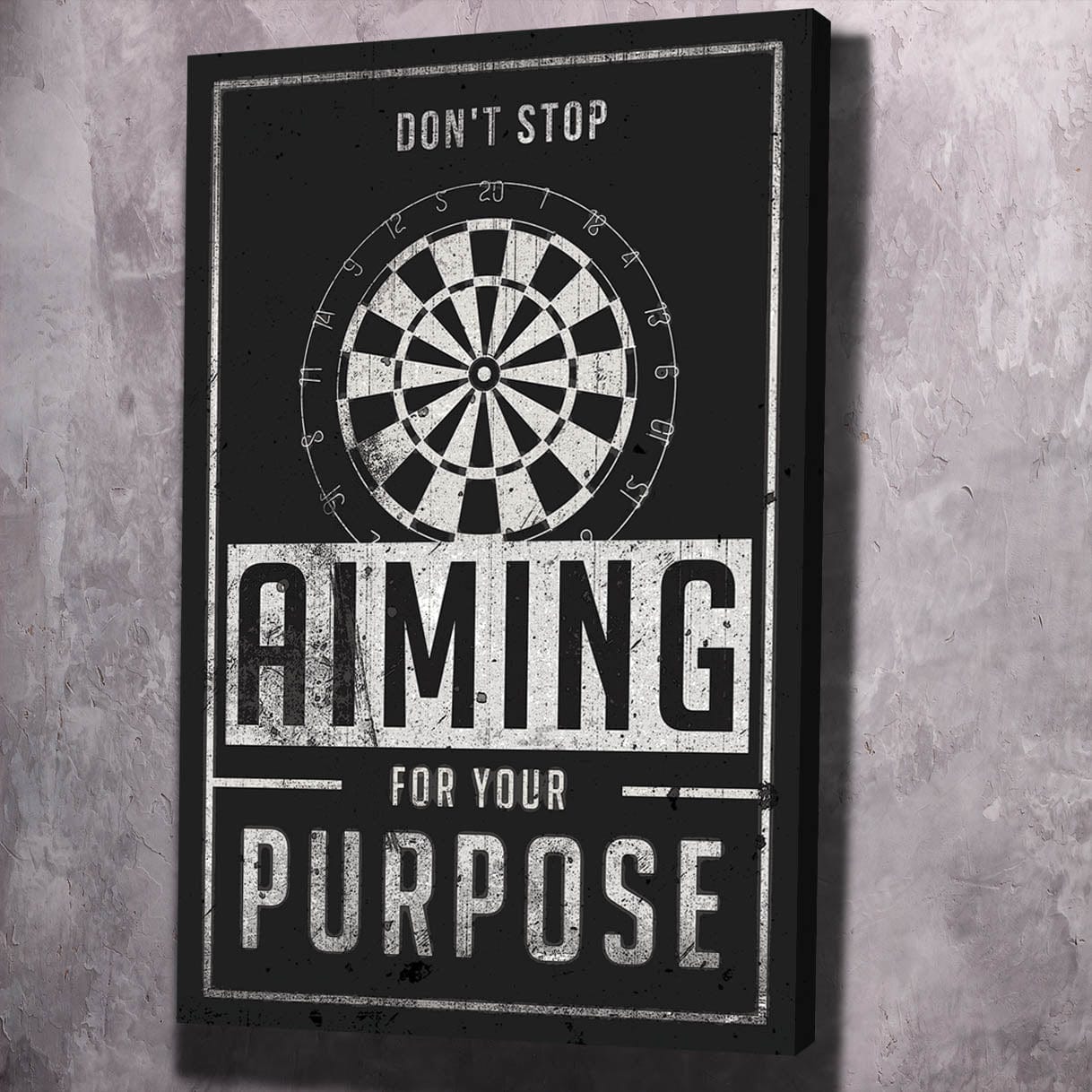 Don't Stop Aiming Wall Art | Inspirational Wall Art Motivational Wall Art Quotes Office Art | ImpaktMaker Exclusive Canvas Art Portrait