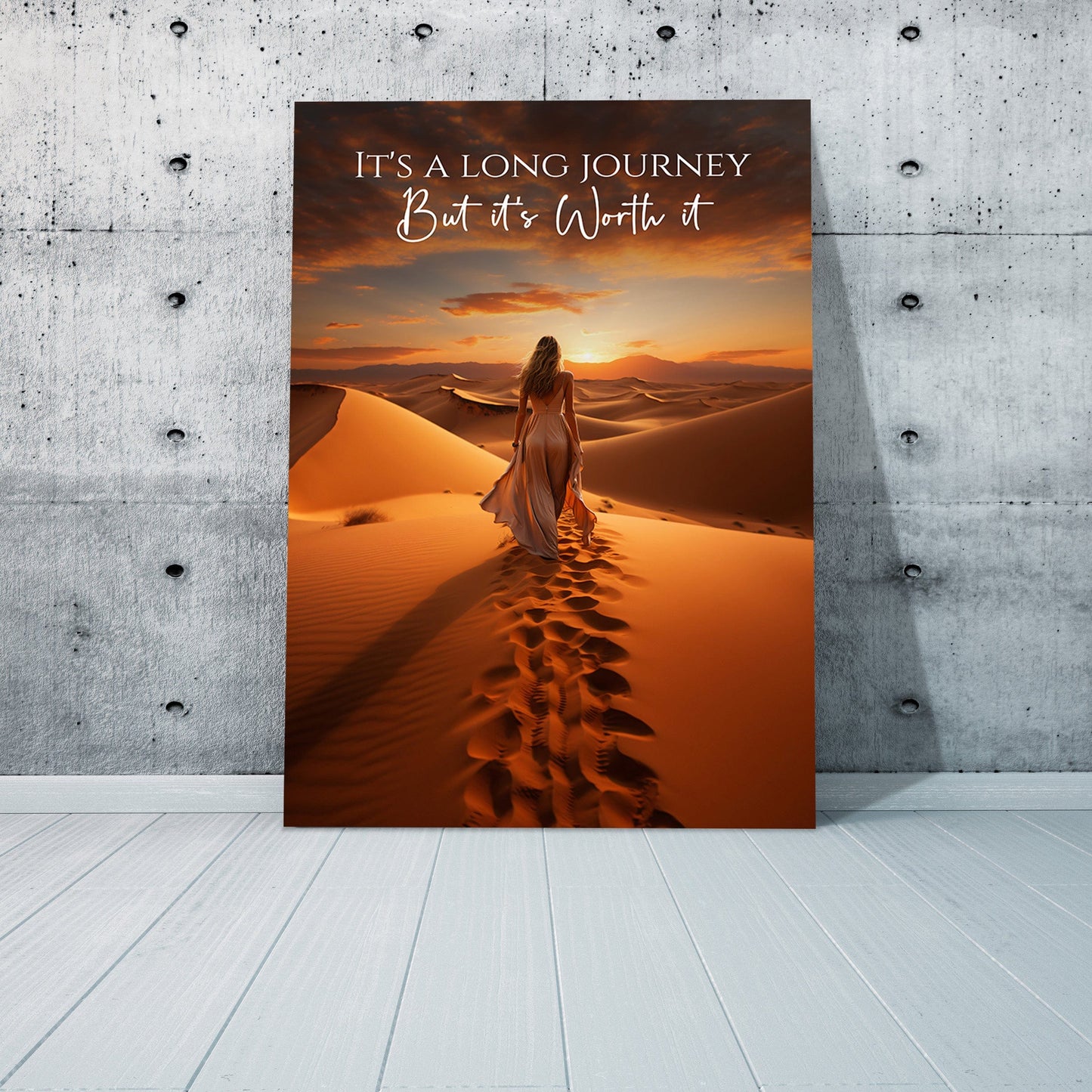 Experience the Power of Resilience: Long Journey Quote Wall Art | ImpaktMaker Canvas Art Portrait