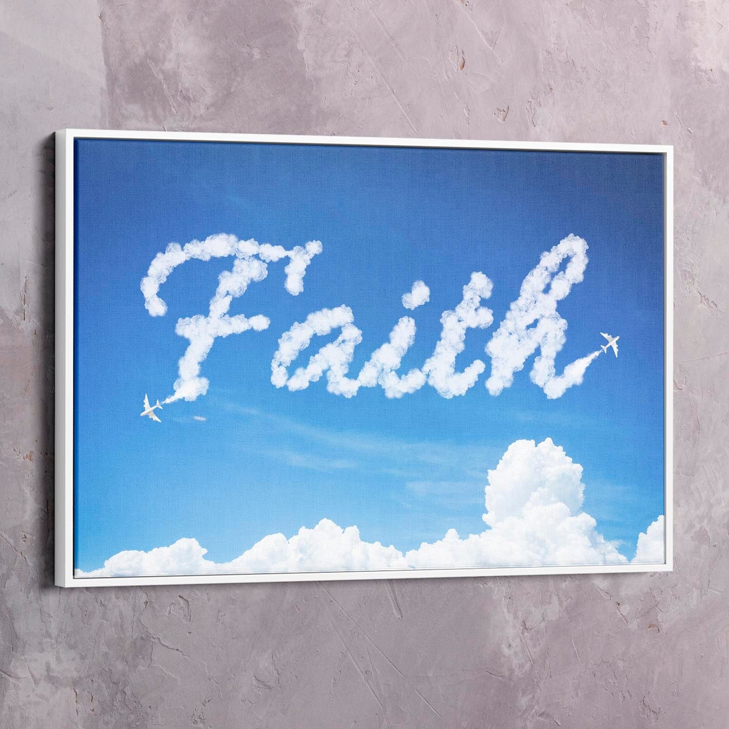 Faith Clouds Wall Art | Inspirational Wall Art Motivational Wall Art Quotes Office Art | ImpaktMaker Exclusive Canvas Art Landscape