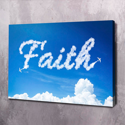 Faith Clouds Wall Art | Inspirational Wall Art Motivational Wall Art Quotes Office Art | ImpaktMaker Exclusive Canvas Art Landscape