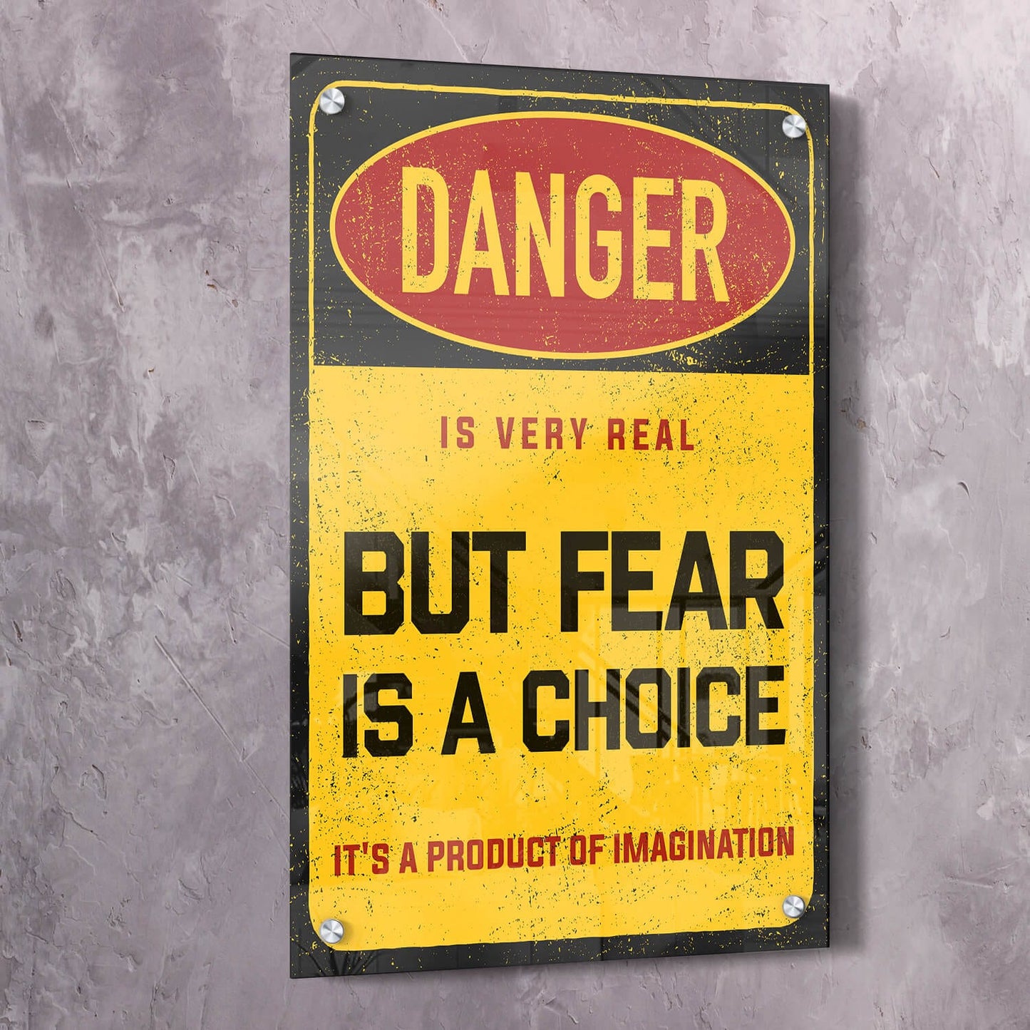 Fear is a Choice Wall Art | Inspirational Wall Art Motivational Wall Art Quotes Office Art | ImpaktMaker Exclusive Canvas Art Portrait