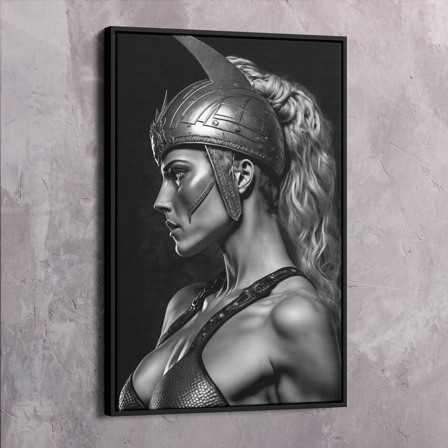 Female Warrior - You’ll Never Win Your War Quote Wall Art | Inspirational Wall Art Motivational Wall Art Quotes Office Art | ImpaktMaker Exclusive Canvas Art Portrait