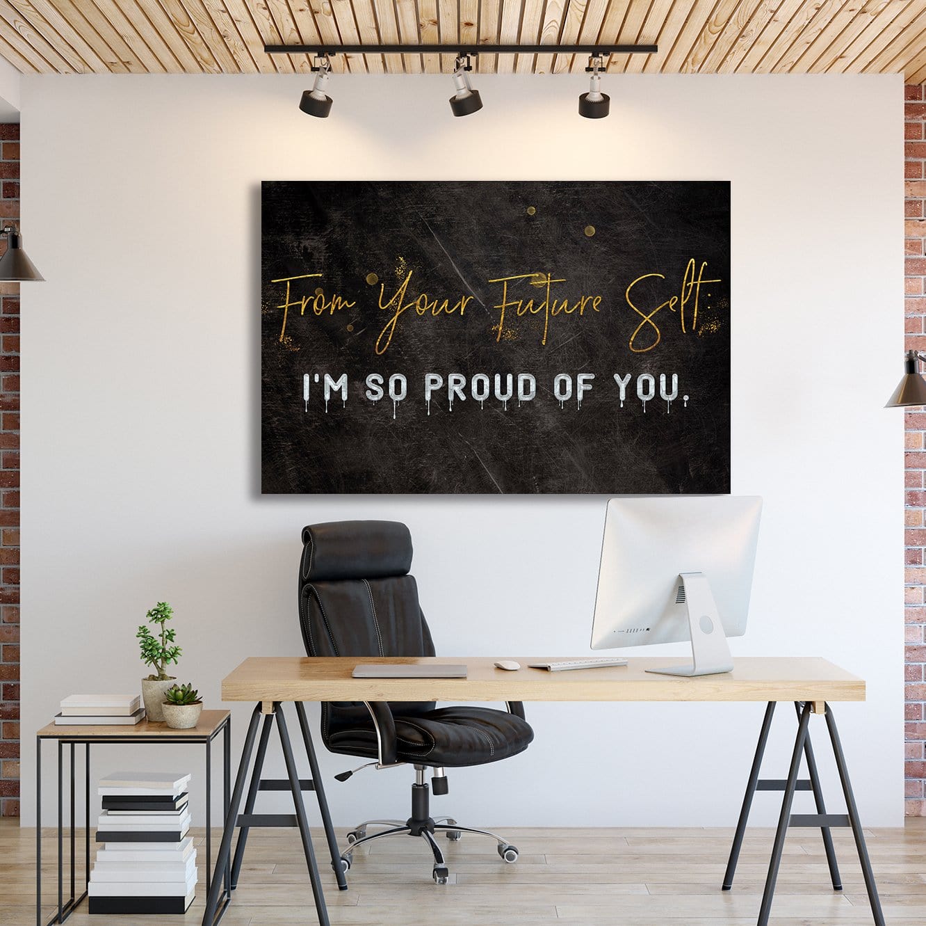 From Your Future Self Wall Art | Inspirational Wall Art Motivational Wall Art Quotes Office Art | ImpaktMaker Exclusive Canvas Art Landscape