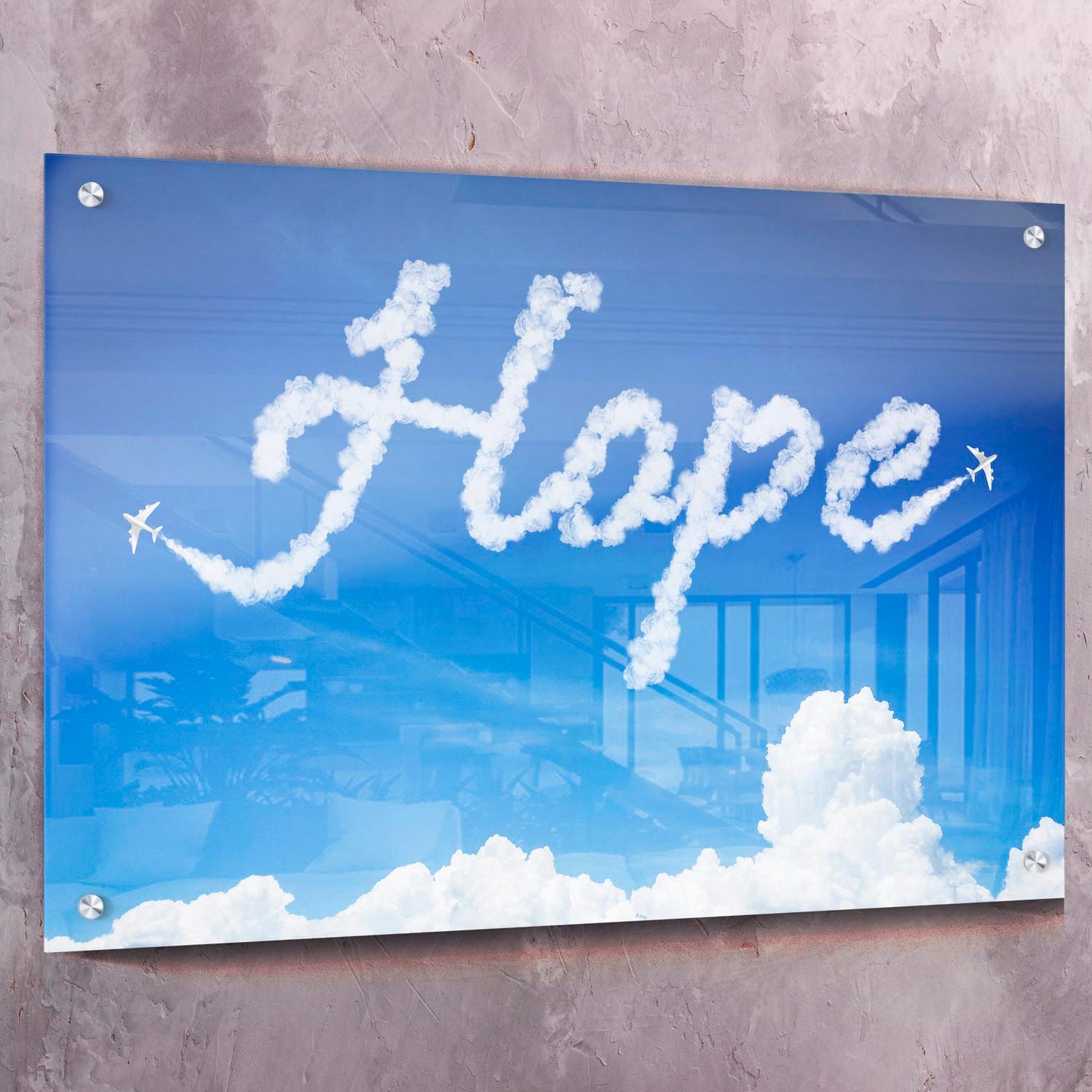 Hope Clouds Wall Art | Inspirational Wall Art Motivational Wall Art Quotes Office Art | ImpaktMaker Exclusive Canvas Art Landscape