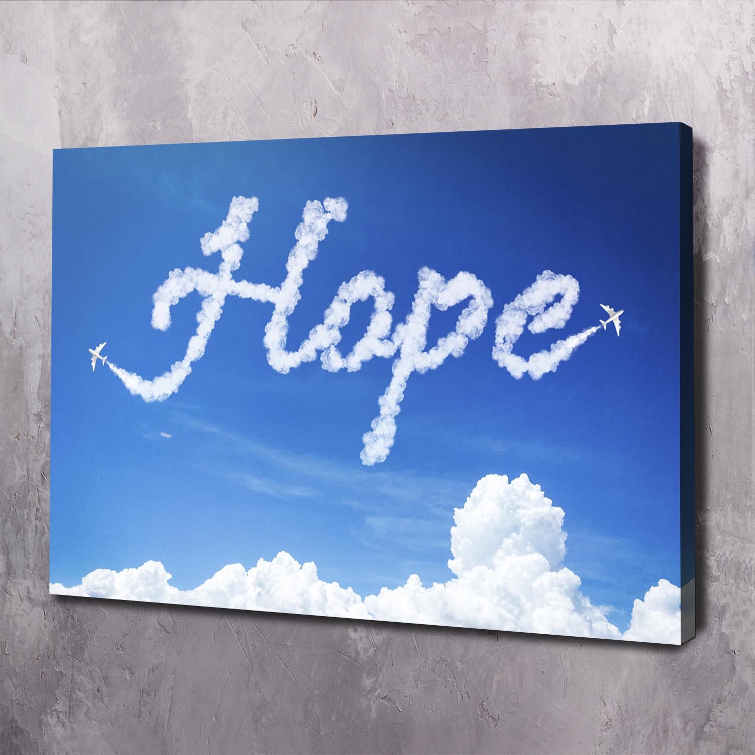 Hope Clouds Wall Art | Inspirational Wall Art Motivational Wall Art Quotes Office Art | ImpaktMaker Exclusive Canvas Art Landscape