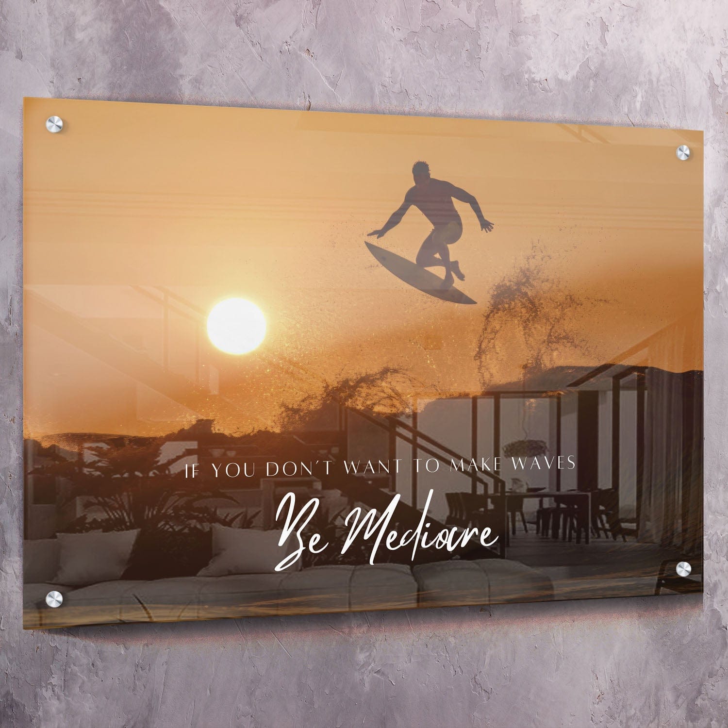 If You Don’t Want to Make Waves Be Mediocre - TD Jakes Quote Wall Art | Inspirational Wall Art Motivational Wall Art Quotes Office Art | ImpaktMaker Exclusive Canvas Art Landscape