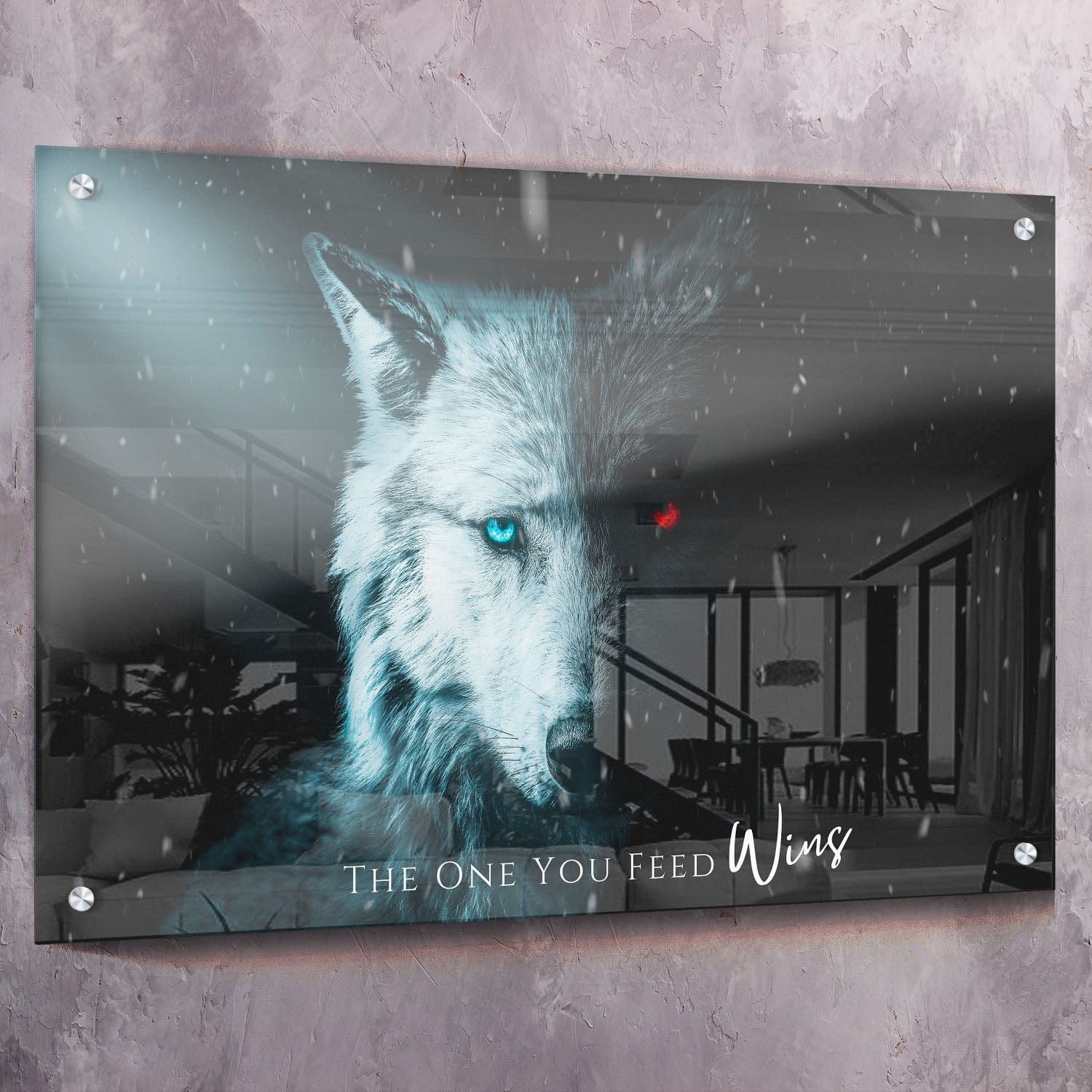 Inspirational Wall Art The One You Feed Wolf Quote ImpaktMaker