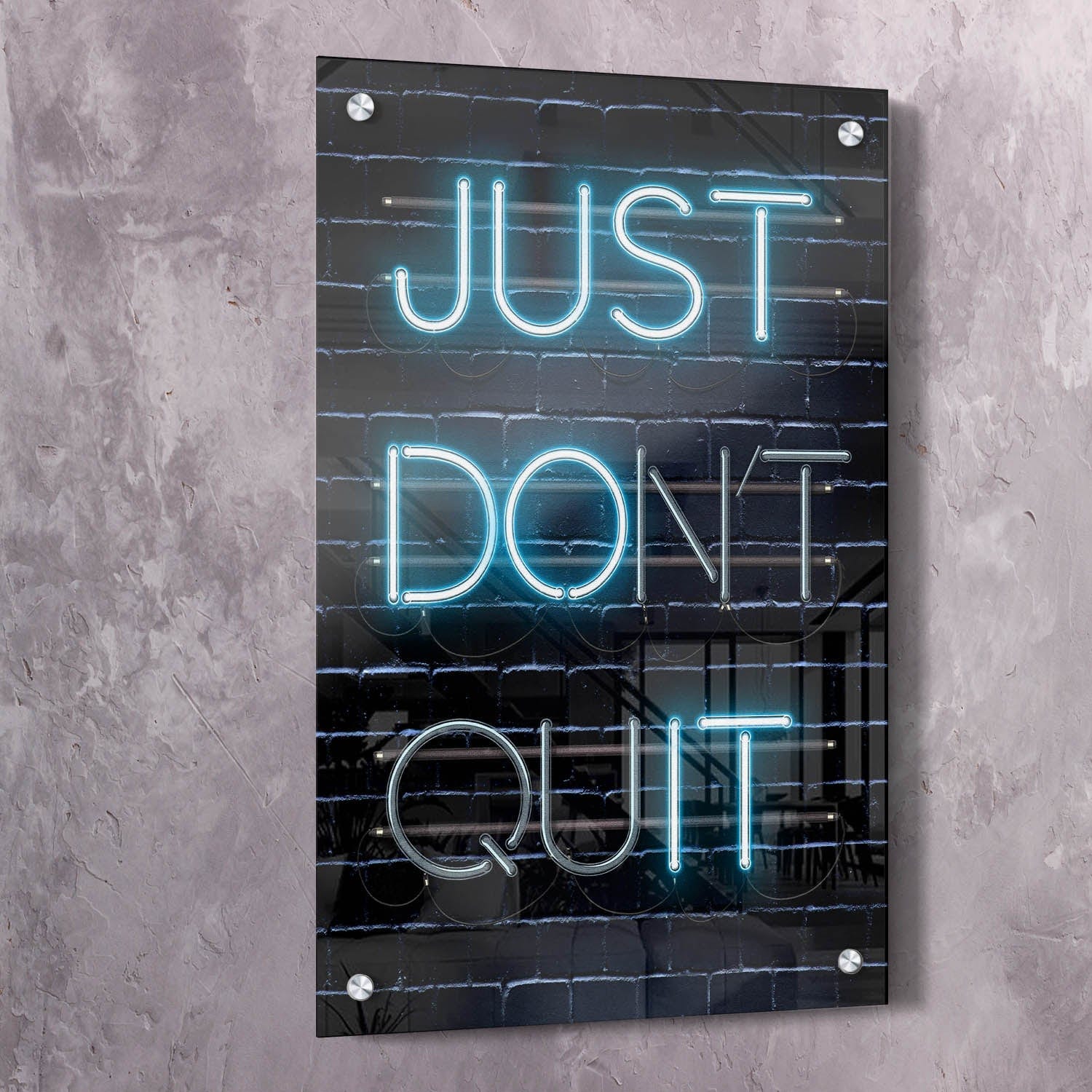 Just Don't Quit Wall Art | Inspirational Wall Art Motivational Wall Art Quotes Office Art | ImpaktMaker Exclusive Canvas Art Portrait
