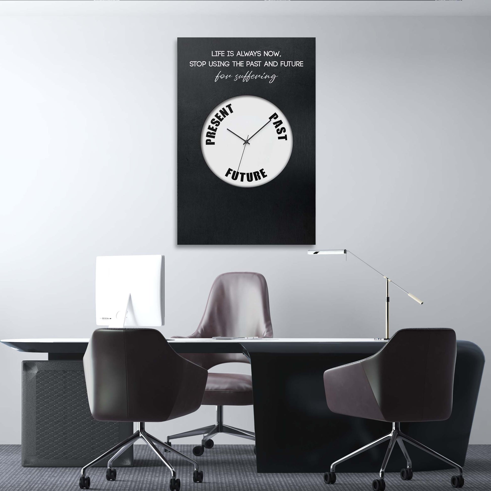 Life is always now Wall Art | Inspirational Wall Art Motivational Wall Art Quotes Office Art | ImpaktMaker Exclusive Canvas Art Portrait