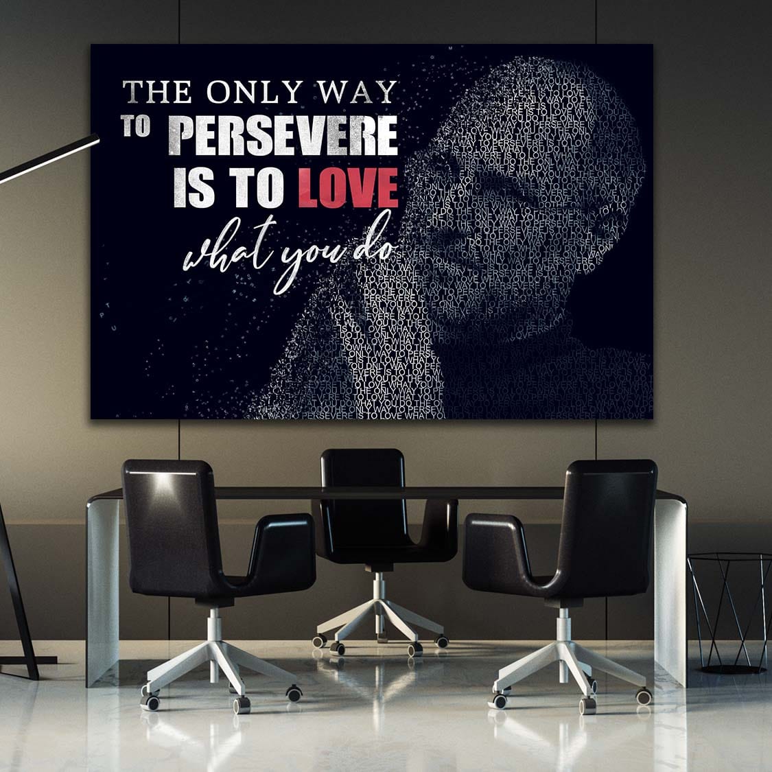 Love what you do - Steve Jobs Wall Art | Inspirational Wall Art Motivational Wall Art Quotes Office Art | ImpaktMaker Exclusive Canvas Art Landscape