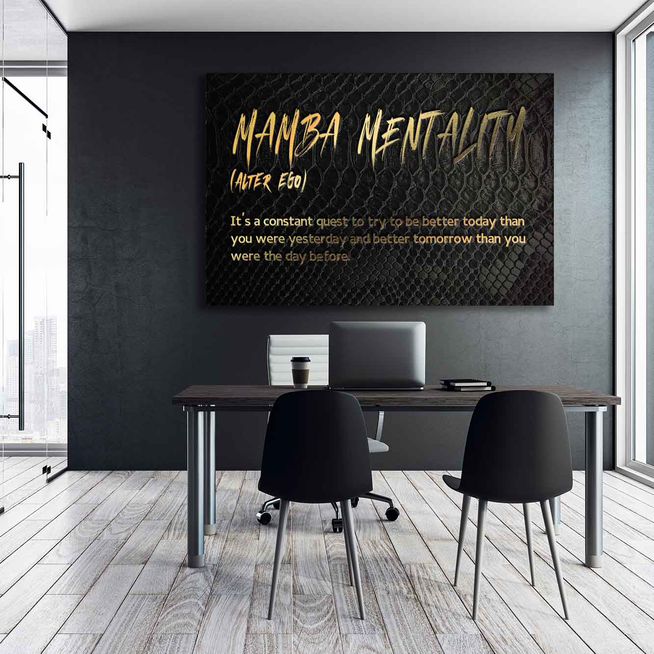 Mamba Mentality (Alter Ego) - Kobe Bryant Inspired Wall Art | Inspirational Wall Art Motivational Wall Art Quotes Office Art | ImpaktMaker Exclusive Canvas Art Landscape
