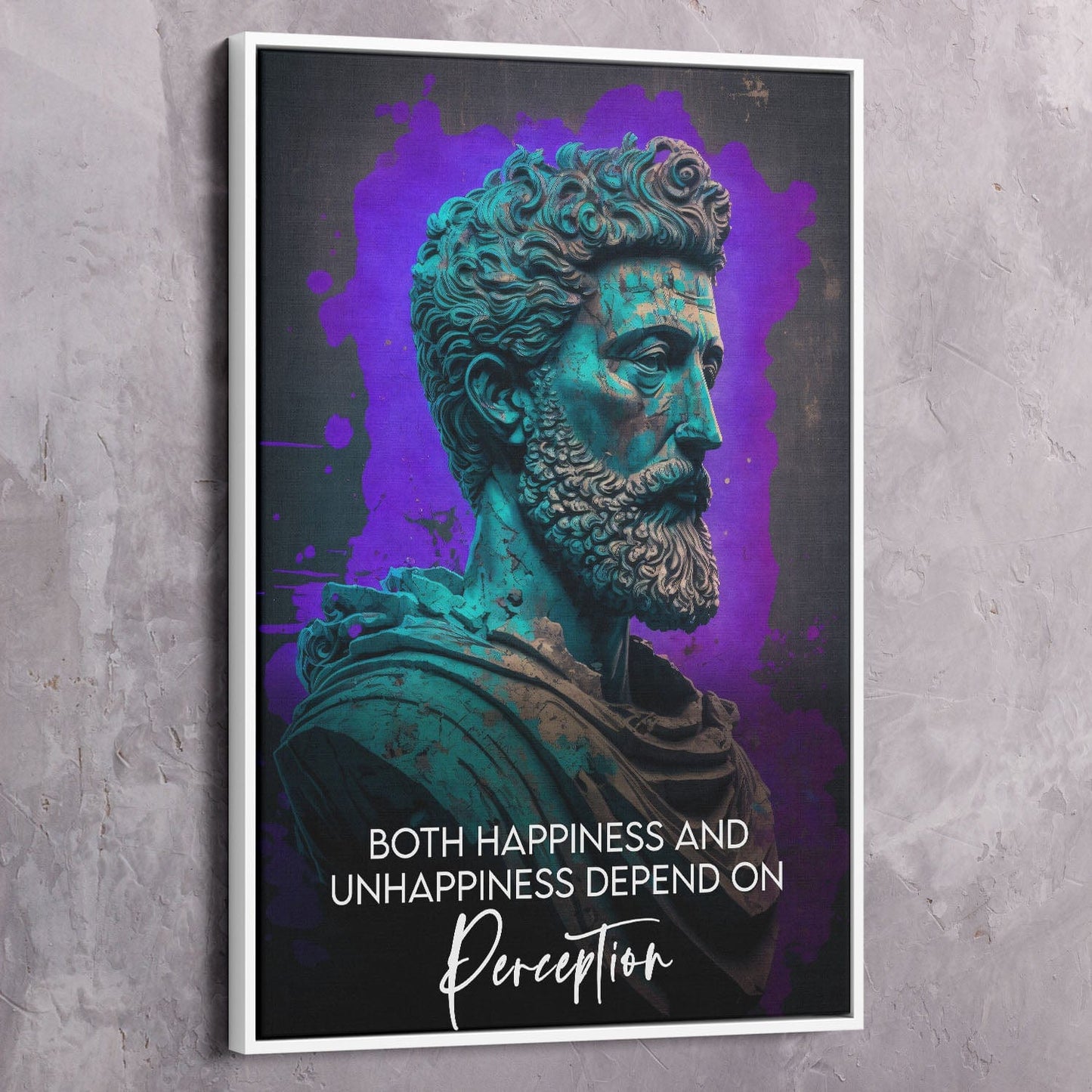 Marcus Aurelius - Perception Quote Wall Art | Inspirational Wall Art Motivational Wall Art Quotes Office Art | ImpaktMaker Exclusive Canvas Art Portrait