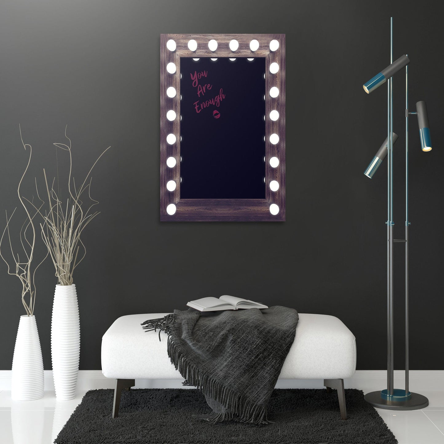 Mirror Quote - You Are Enough Wall Art | Inspirational Wall Art Motivational Wall Art Quotes Office Art | ImpaktMaker Exclusive Canvas Art Portrait