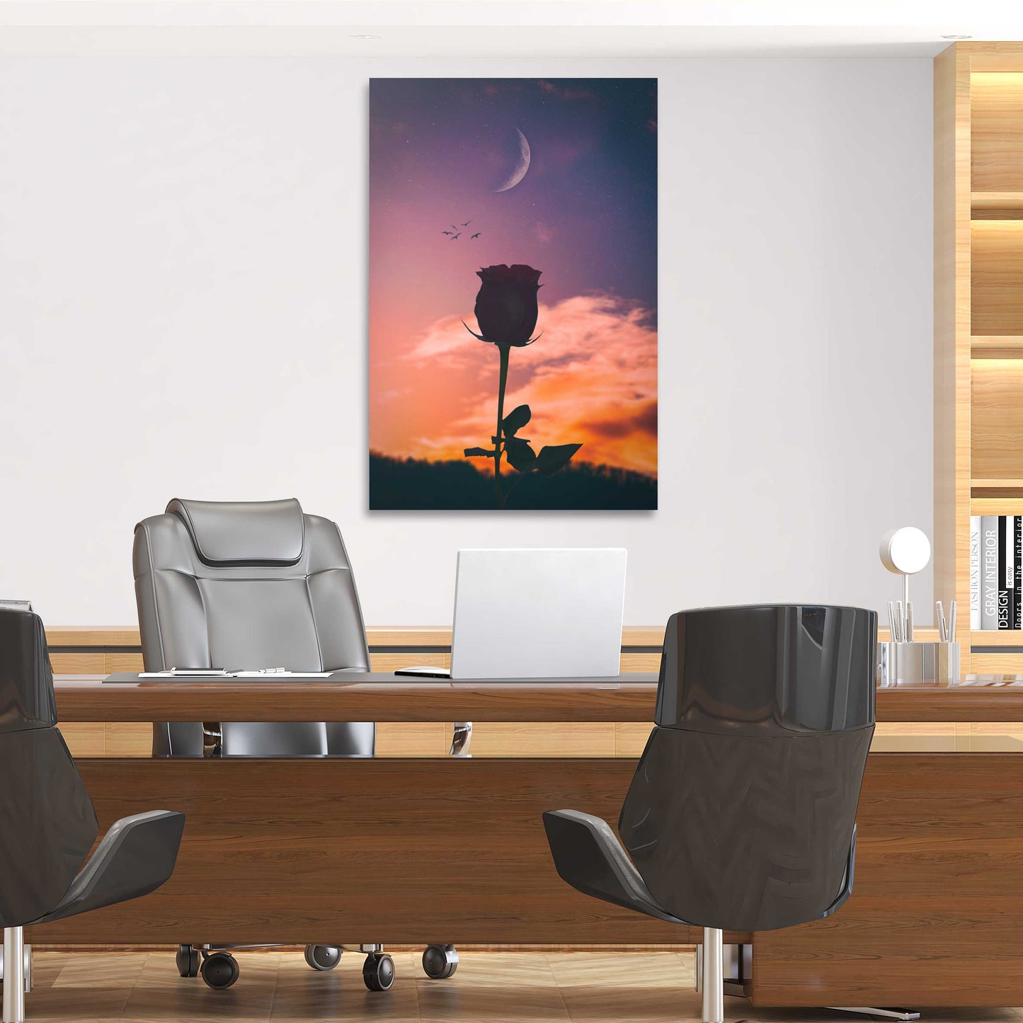 Moon Backgrounds Wall Art | Inspirational Wall Art Motivational Wall Art Quotes Office Art | ImpaktMaker Exclusive Canvas Art Portrait