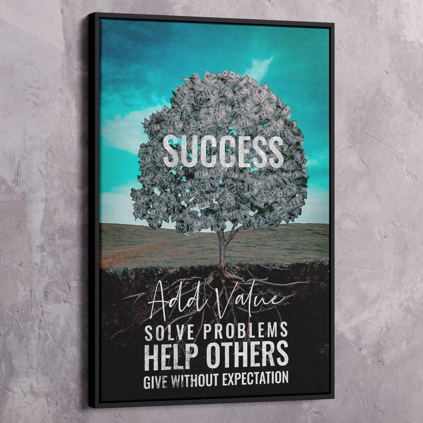 More Value More Success Tree Wall Art | Inspirational Wall Art Motivational Wall Art Quotes Office Art | ImpaktMaker Exclusive Canvas Art Portrait