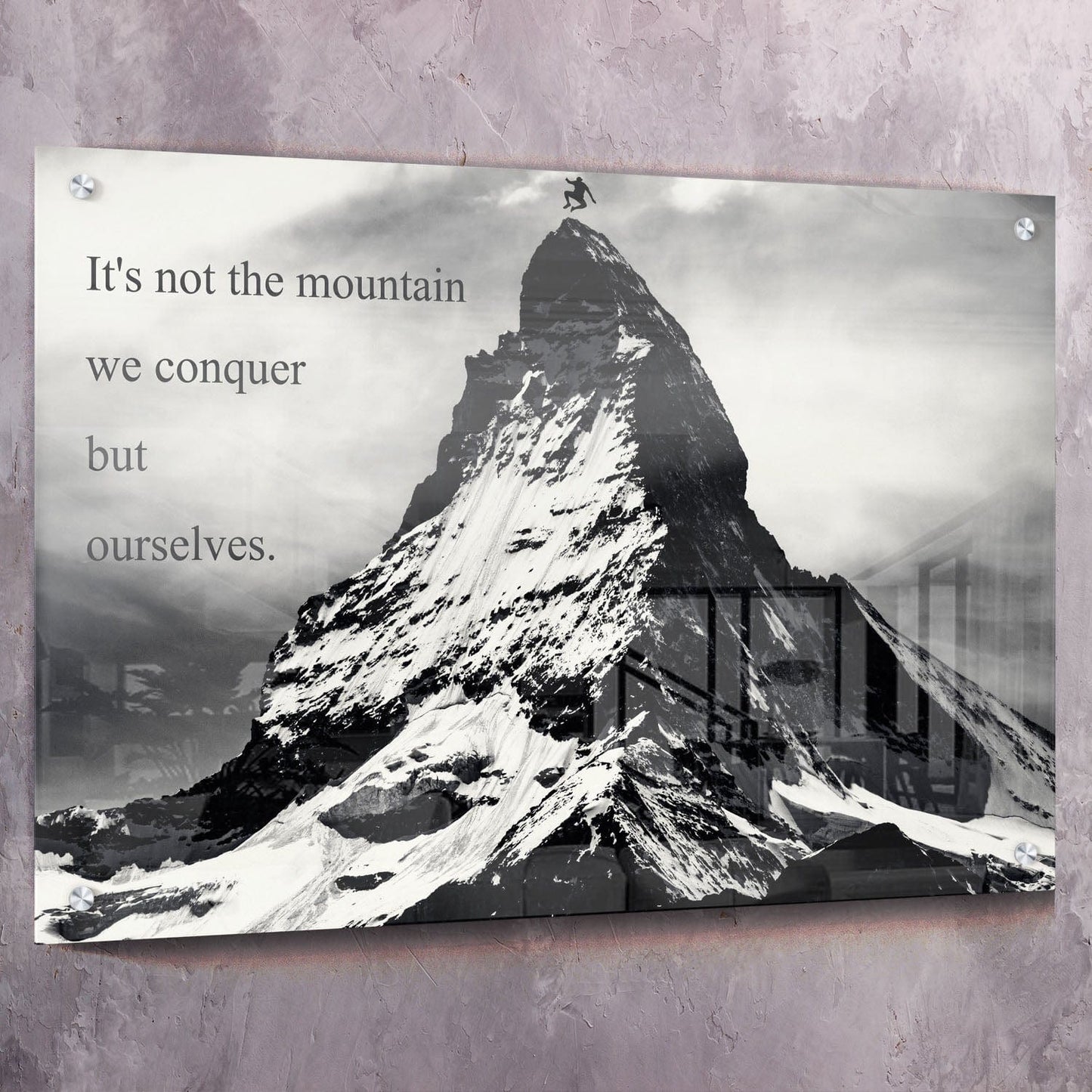 Mountain Conquer Wall Art | Inspirational Wall Art Motivational Wall Art Quotes Office Art | ImpaktMaker Exclusive Canvas Art Landscape