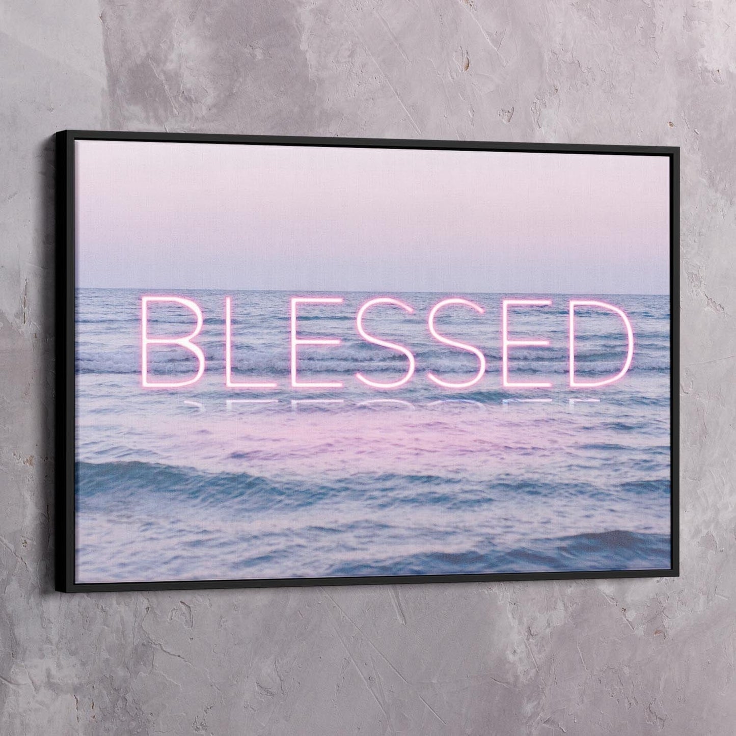 Neon Water - BLESSED Wall Art | Inspirational Wall Art Motivational Wall Art Quotes Office Art | ImpaktMaker Exclusive Canvas Art Landscape