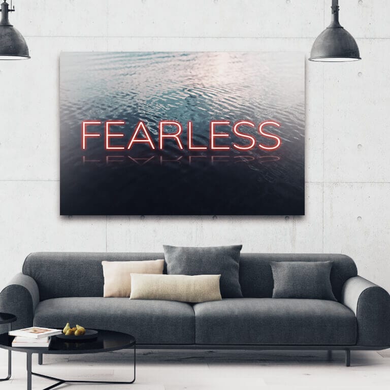 Neon Water - FEARLESS Wall Art | Inspirational Wall Art Motivational Wall Art Quotes Office Art | ImpaktMaker Exclusive Canvas Art Landscape