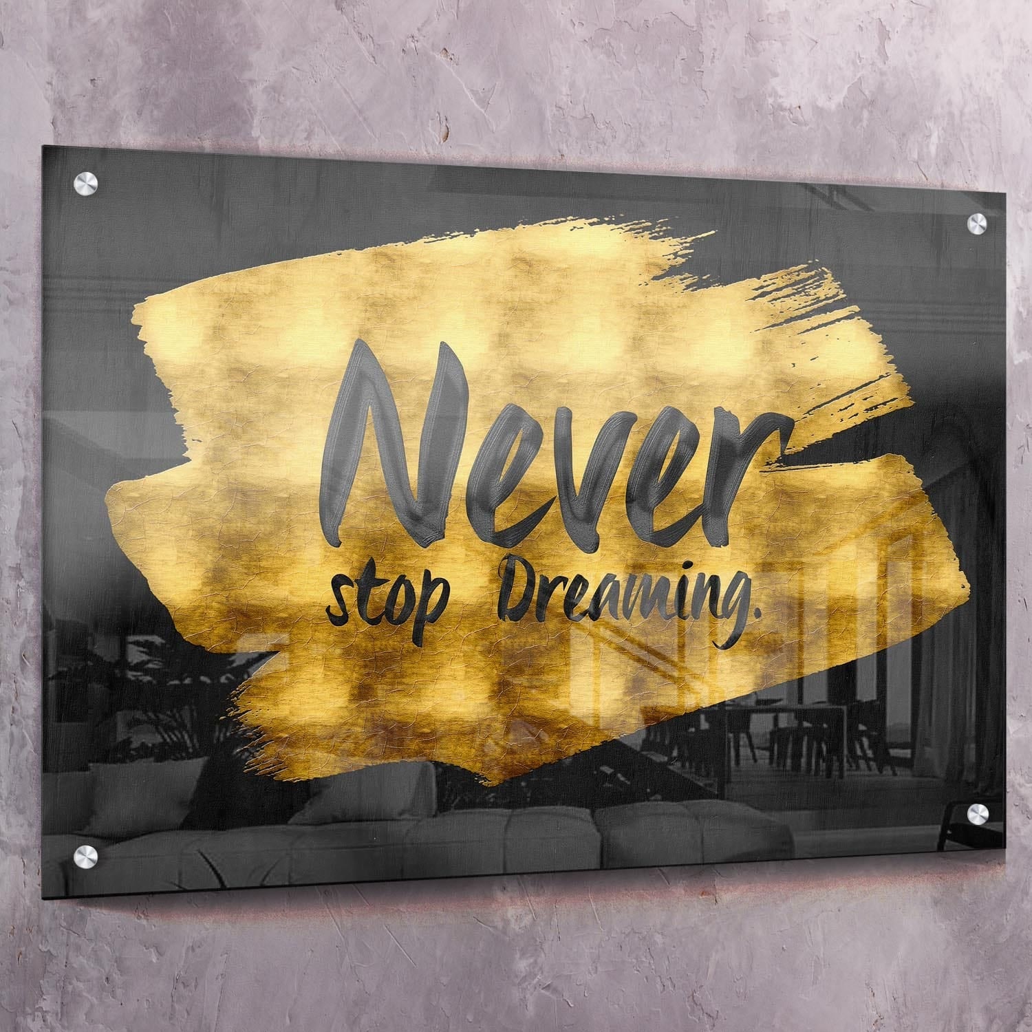 Never Stop Dreaming Wall Art | Inspirational Wall Art Motivational Wall Art Quotes Office Art | ImpaktMaker Exclusive Canvas Art Landscape