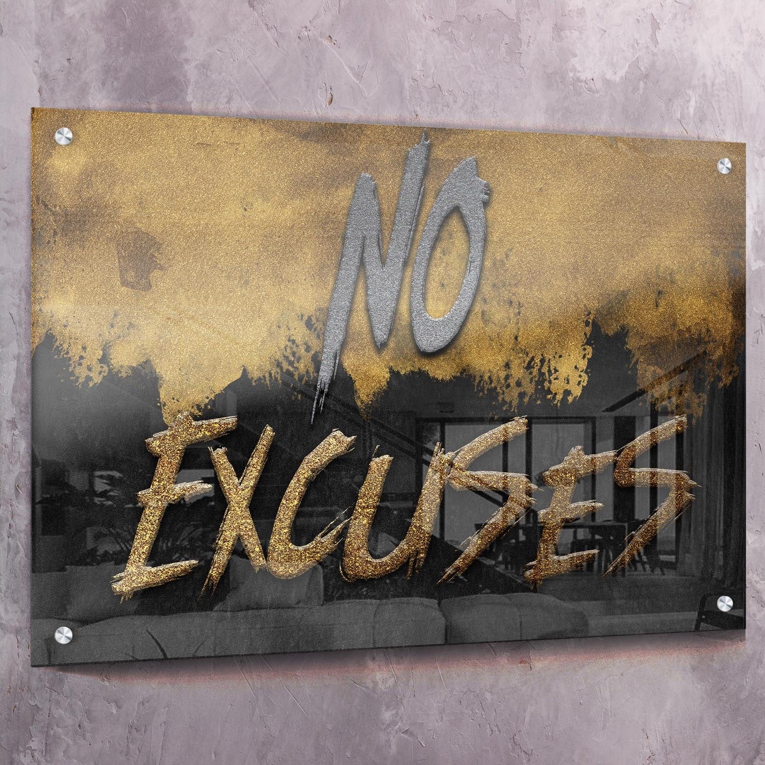 No Excuses Wall Art | Inspirational Wall Art Motivational Wall Art Quotes Office Art | ImpaktMaker Exclusive Canvas Art Landscape
