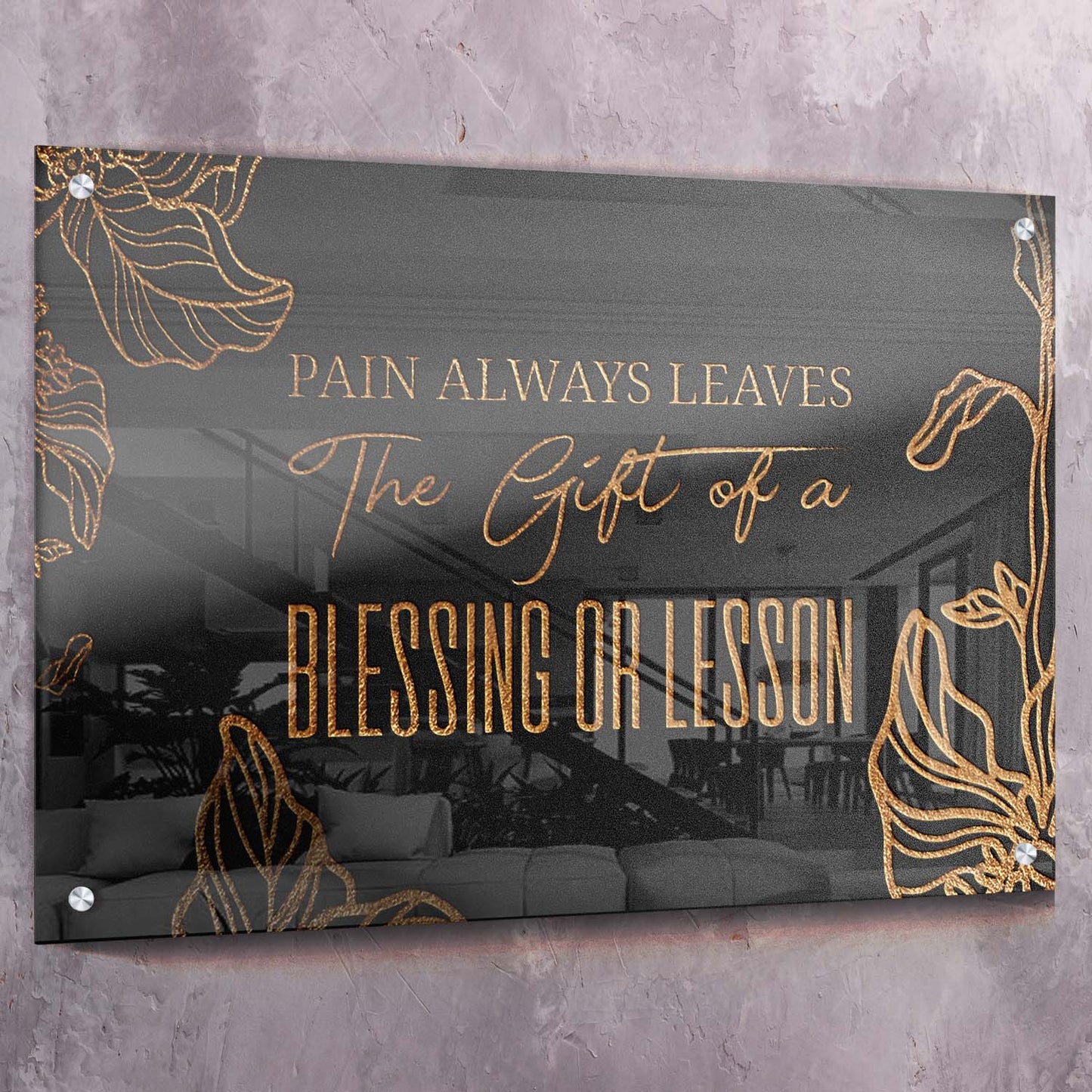 Pain Always Leaves the Gift of a Blessing or Lesson Art Wall Art | Inspirational Wall Art Motivational Wall Art Quotes Office Art | ImpaktMaker Exclusive Canvas Art Landscape