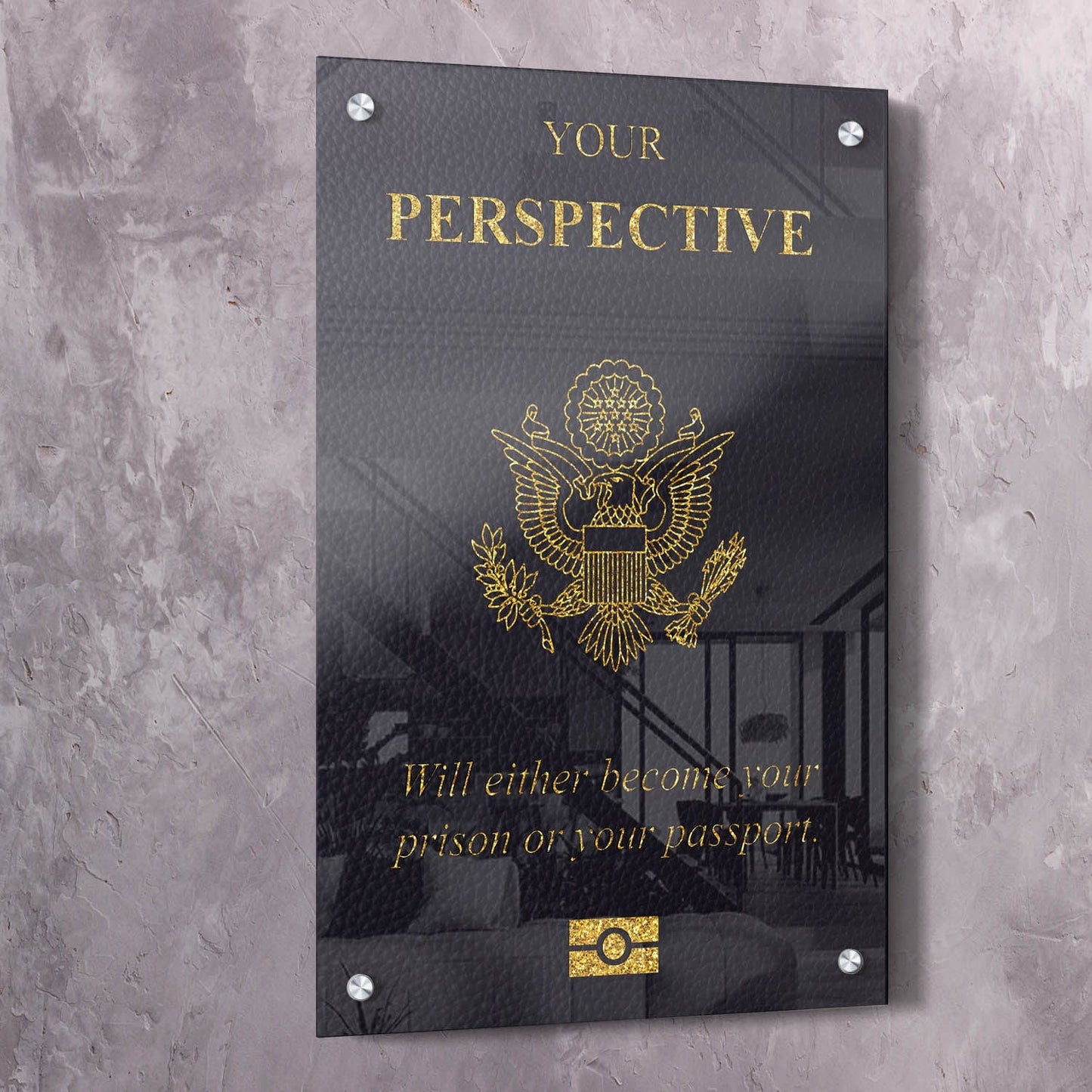 Perspective Passport Art Wall Art | Inspirational Wall Art Motivational Wall Art Quotes Office Art | ImpaktMaker Exclusive Canvas Art Portrait