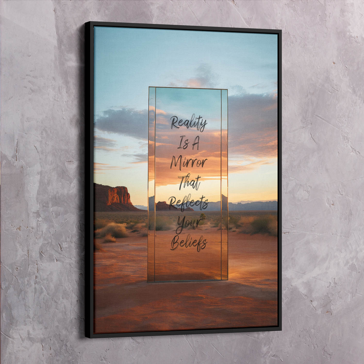 Reality Is A Mirror Wall Art | Inspirational Wall Art Motivational Wall Art Quotes Office Art | ImpaktMaker Exclusive Canvas Art Portrait
