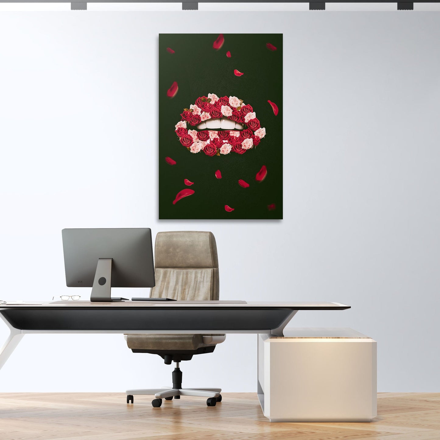 Rose Lips Wall Art | Inspirational Wall Art Motivational Wall Art Quotes Office Art | ImpaktMaker Exclusive Canvas Art Portrait
