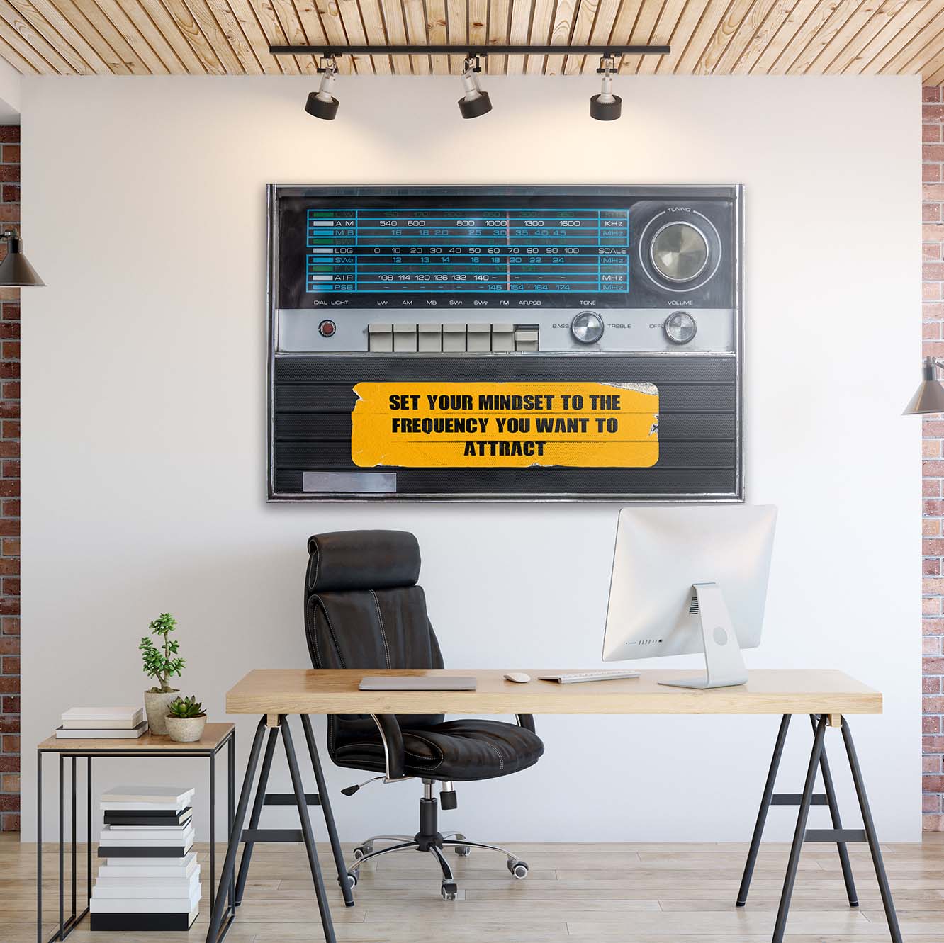 Set Your Mindset Frequency Wall Art | Inspirational Wall Art Motivational Wall Art Quotes Office Art | ImpaktMaker Exclusive Canvas Art Landscape