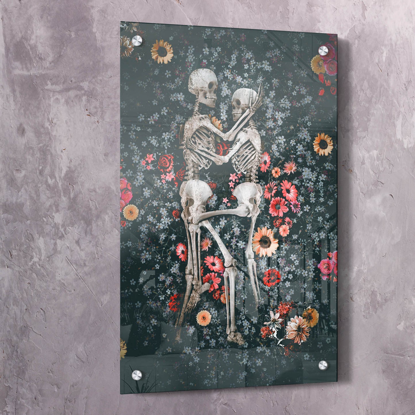 Skeleton Love Wall Art | Inspirational Wall Art Motivational Wall Art Quotes Office Art | ImpaktMaker Exclusive Canvas Art Portrait
