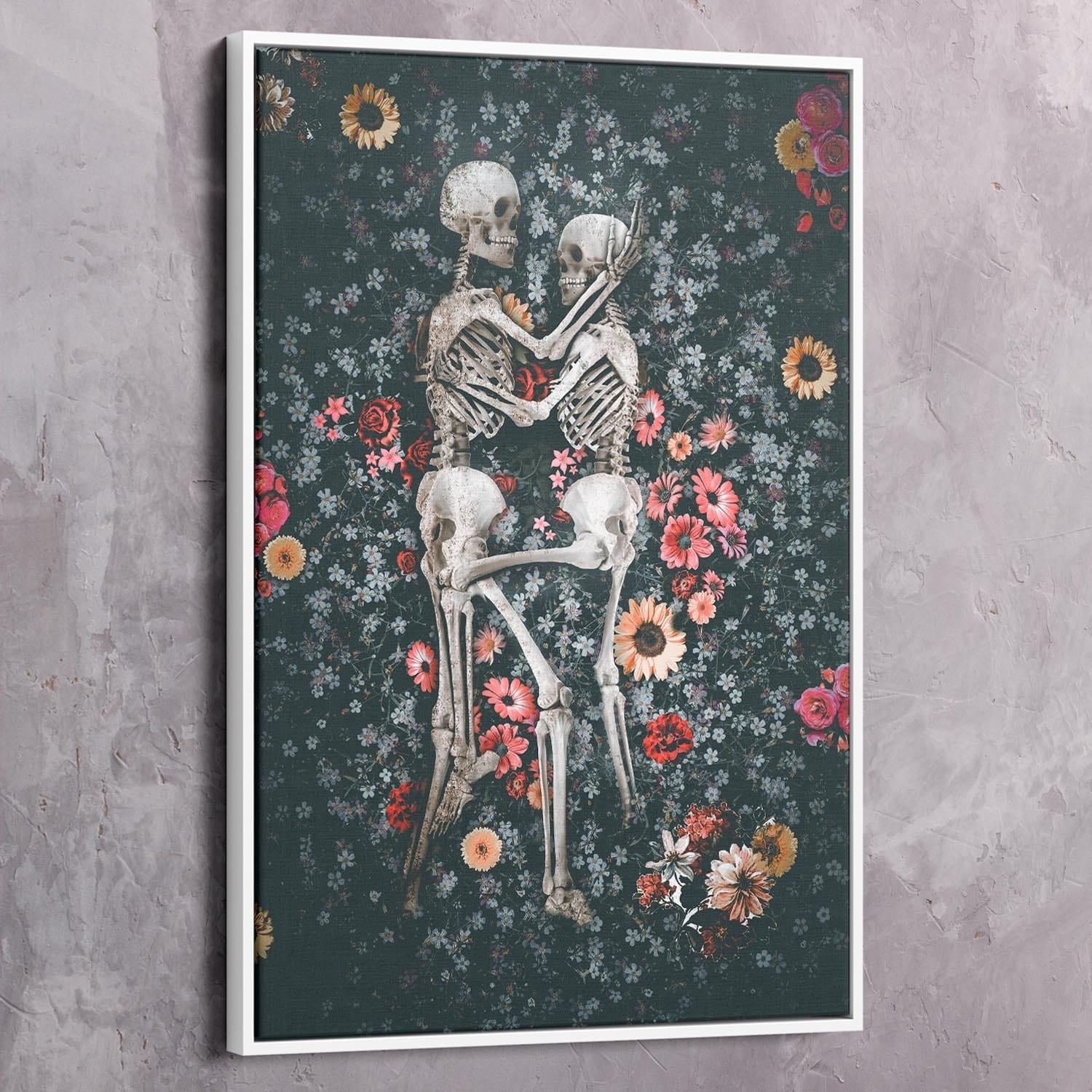 Skeleton Love Wall Art | Inspirational Wall Art Motivational Wall Art Quotes Office Art | ImpaktMaker Exclusive Canvas Art Portrait
